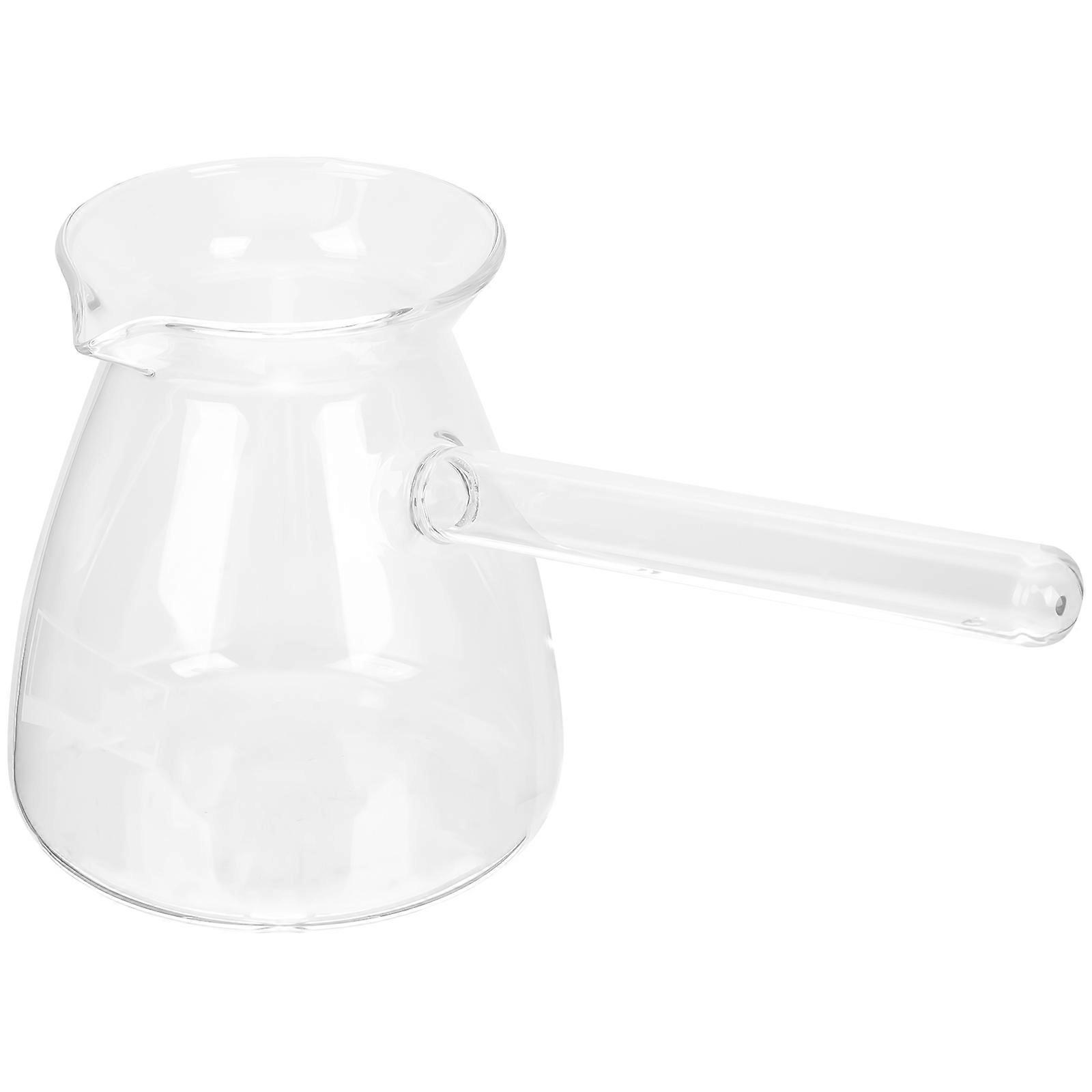 Cafetière transparente cristalline avec bec en forme de V pour une action de versement en douceur