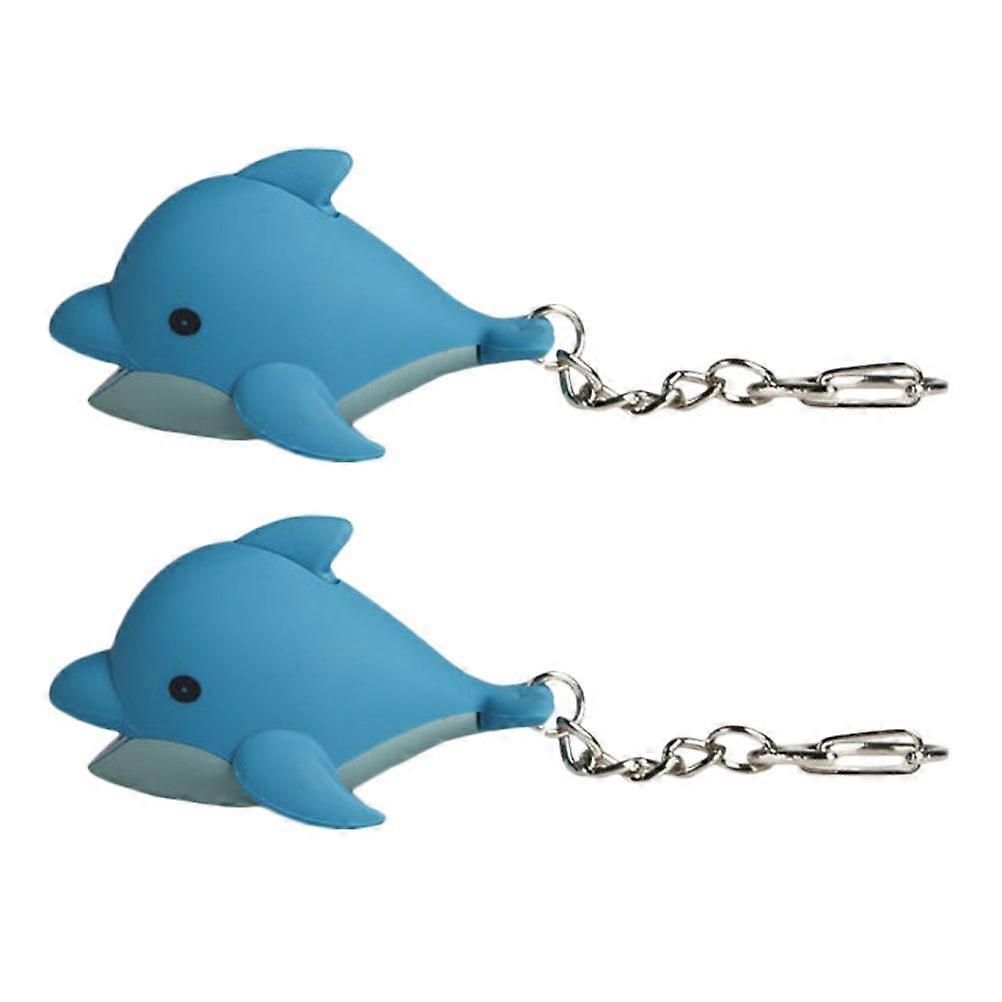 2 Pcs LED Glowing Keychains Lovely Animal Shaped Keychain Creative Key Holders