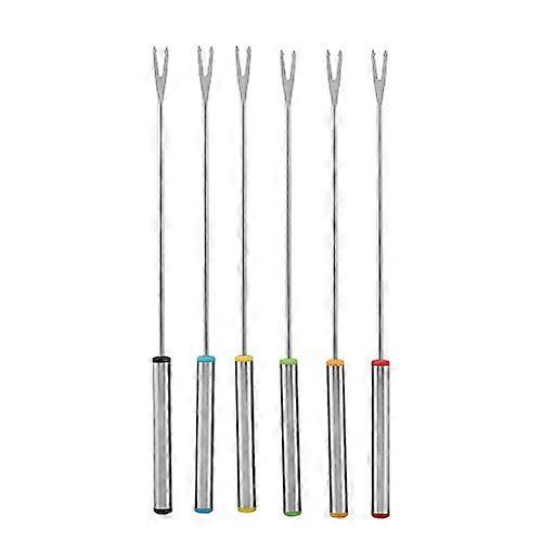 Stainless Steel Fondue Forks with Heat Resistant Handle for Cheese Chocolate