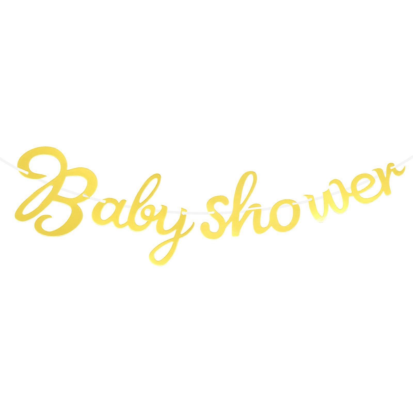 Golden Baby Shower Photo Prop Decorative Paper Flags for Wall Decoration 10 Pieces