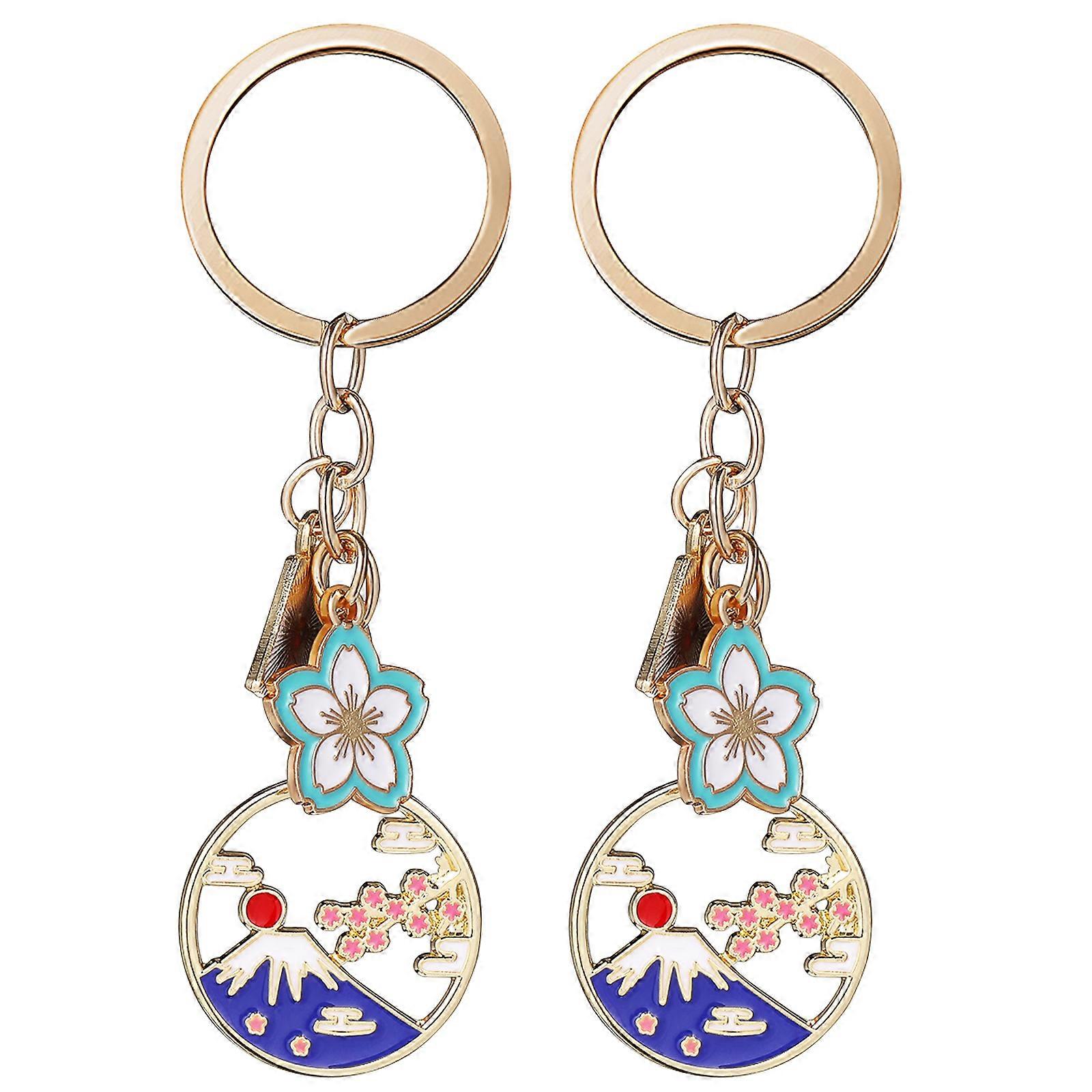 Japanese Keychain Pendant Shape Multi Color 9.50X2.90X0.20CM Decorative Hanging Accessory 2Pcs