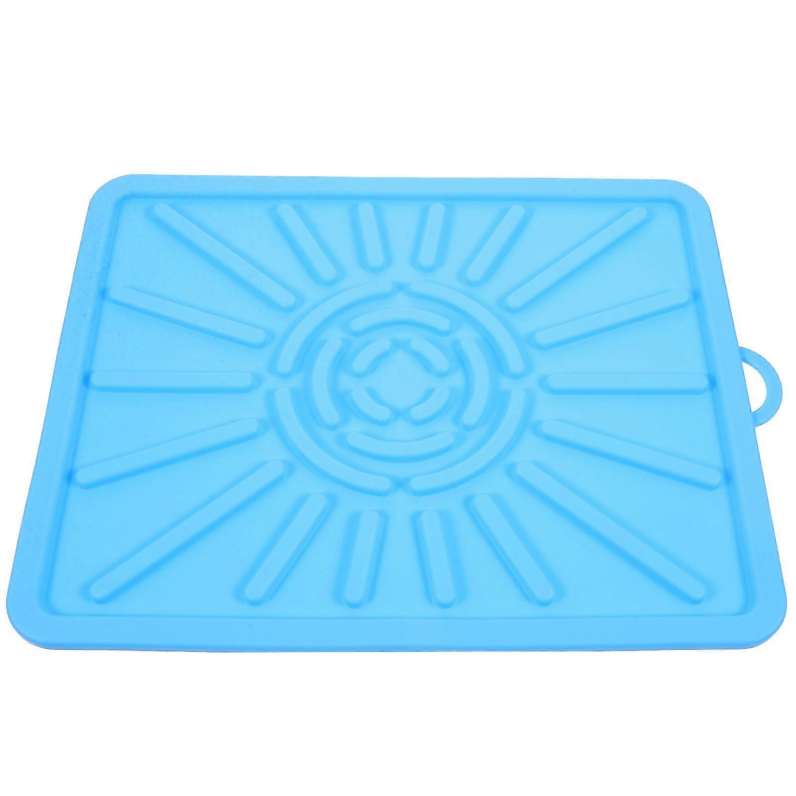 Bbq Mats For Grilling Silicone Baking Pad Griddle Tool Experienced Users Blue 36.00X29.00X0.80CM Clean Grill 1Set