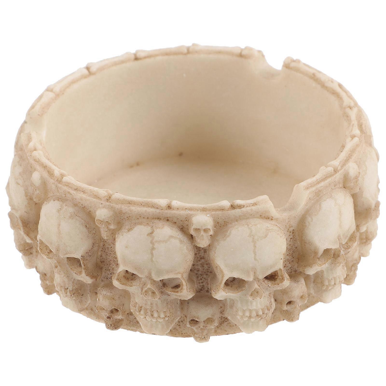 Skull Ashtray Resin Skeleton Design Halloween Decoration Stylish Tabletop Accessory Home Office Functional Decorative Living Spaces Parties