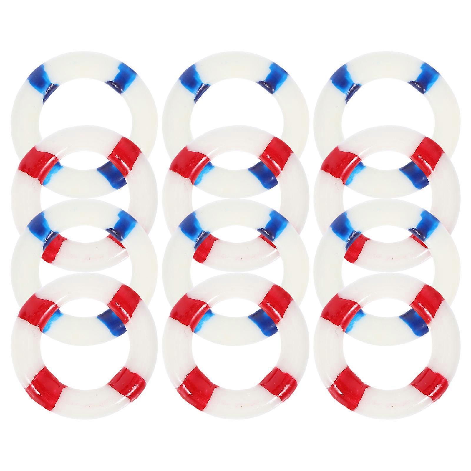 Nautical Cake Topper Miniature Life Ring Model Decoration Scene present 12Pcs