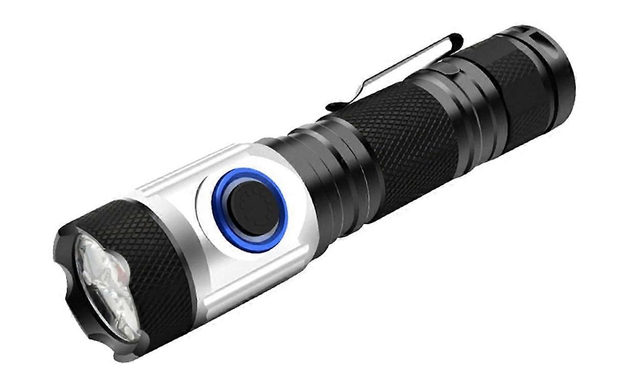 Flashlight, USB Rechargeable Strong Light Mini Flashlight, Suitable For Hiking, Camping, Searching, Daily Carrying(Black)