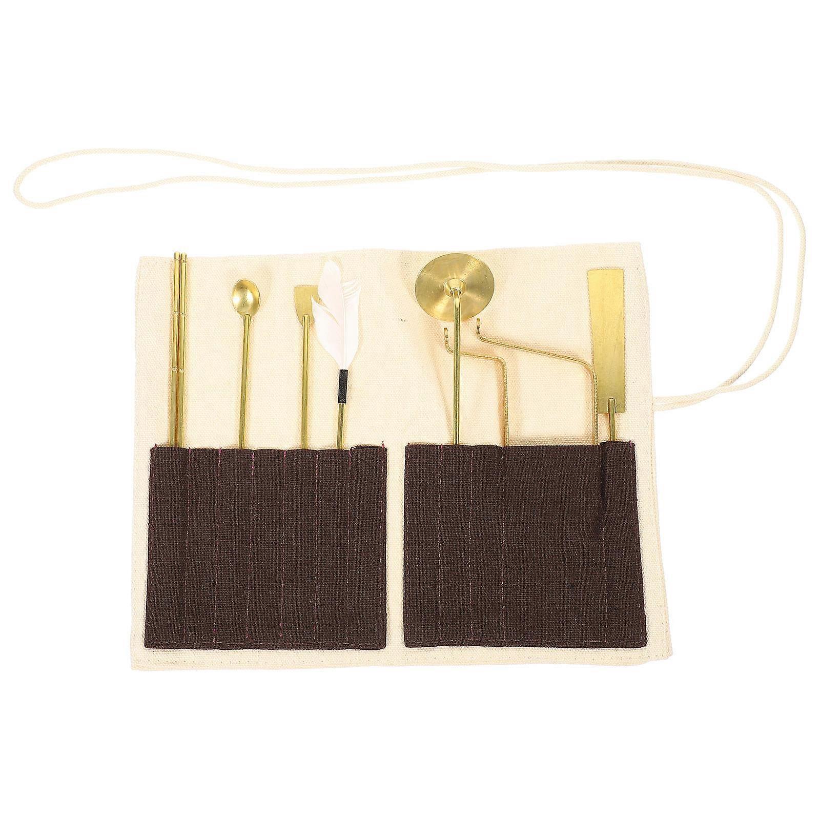 Incense Burner Kit With Mold Brass Material For Tea Room Temple 1 Set