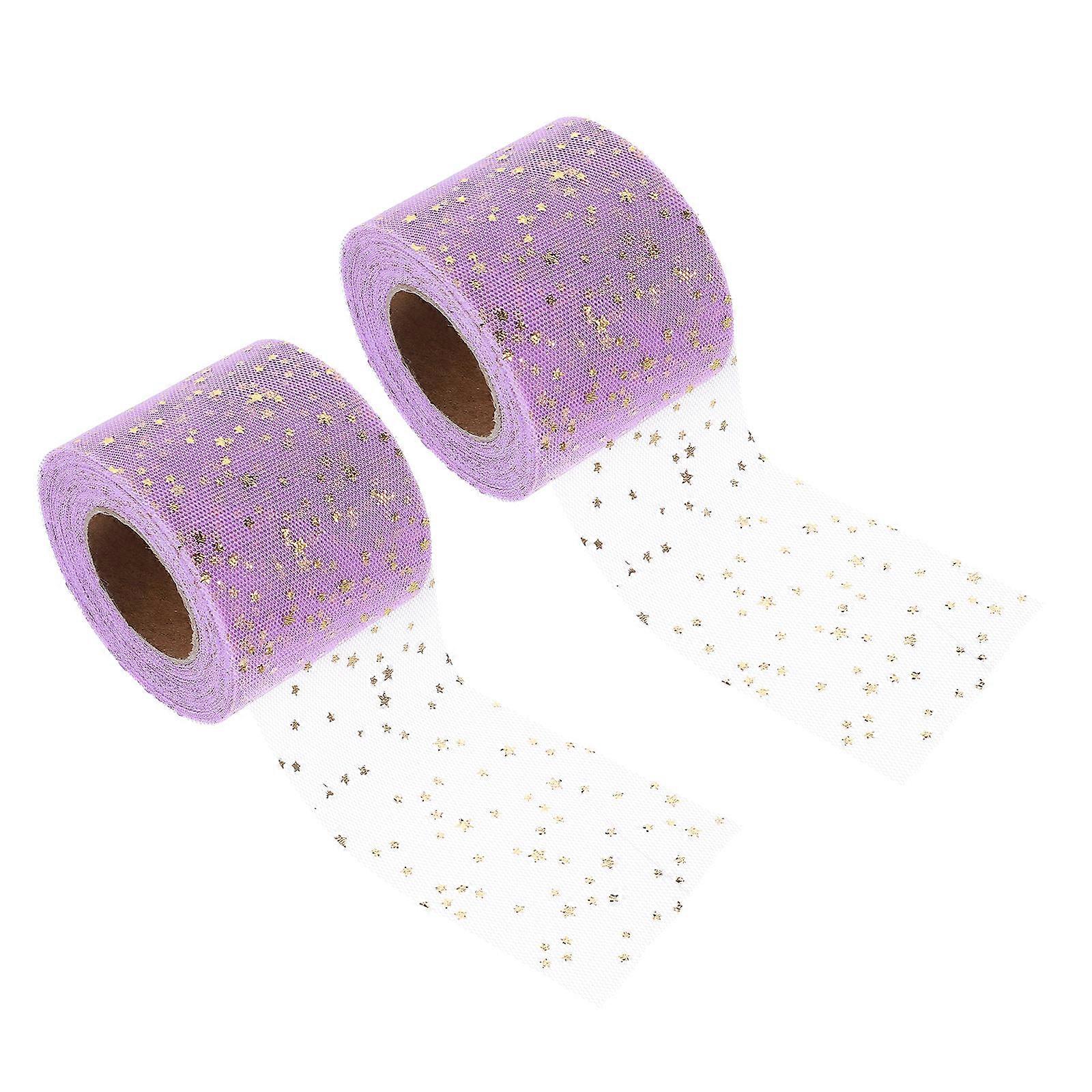 Mesh Craft Roll Purple Mesh Roll For Bow Making Accessories For DIY Projects 2250X6cm 2Pack