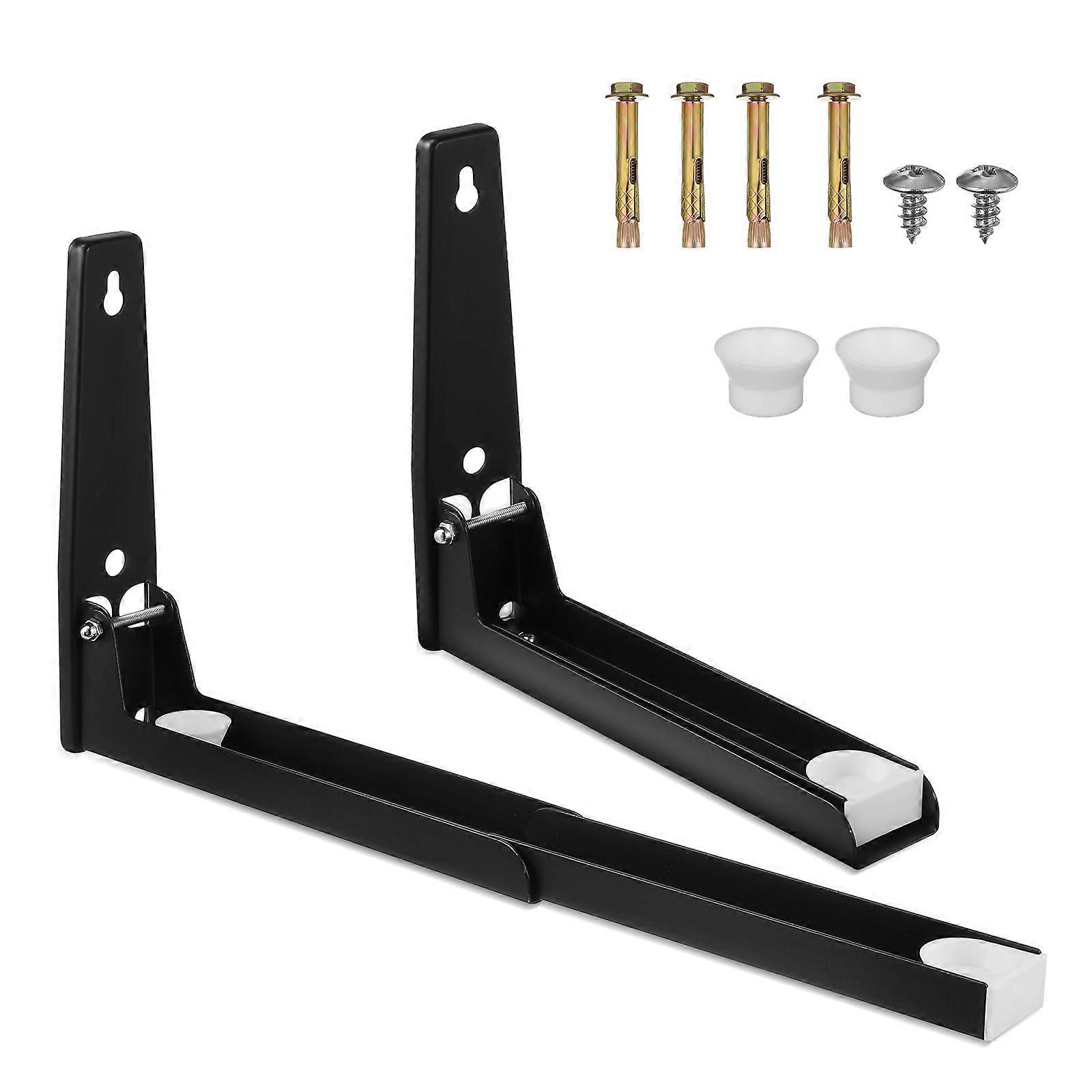 Kitchen Stand Microwave Shelf Wall Mount Space-Saving Black 23.50X20.00X4.60CM 1Pair