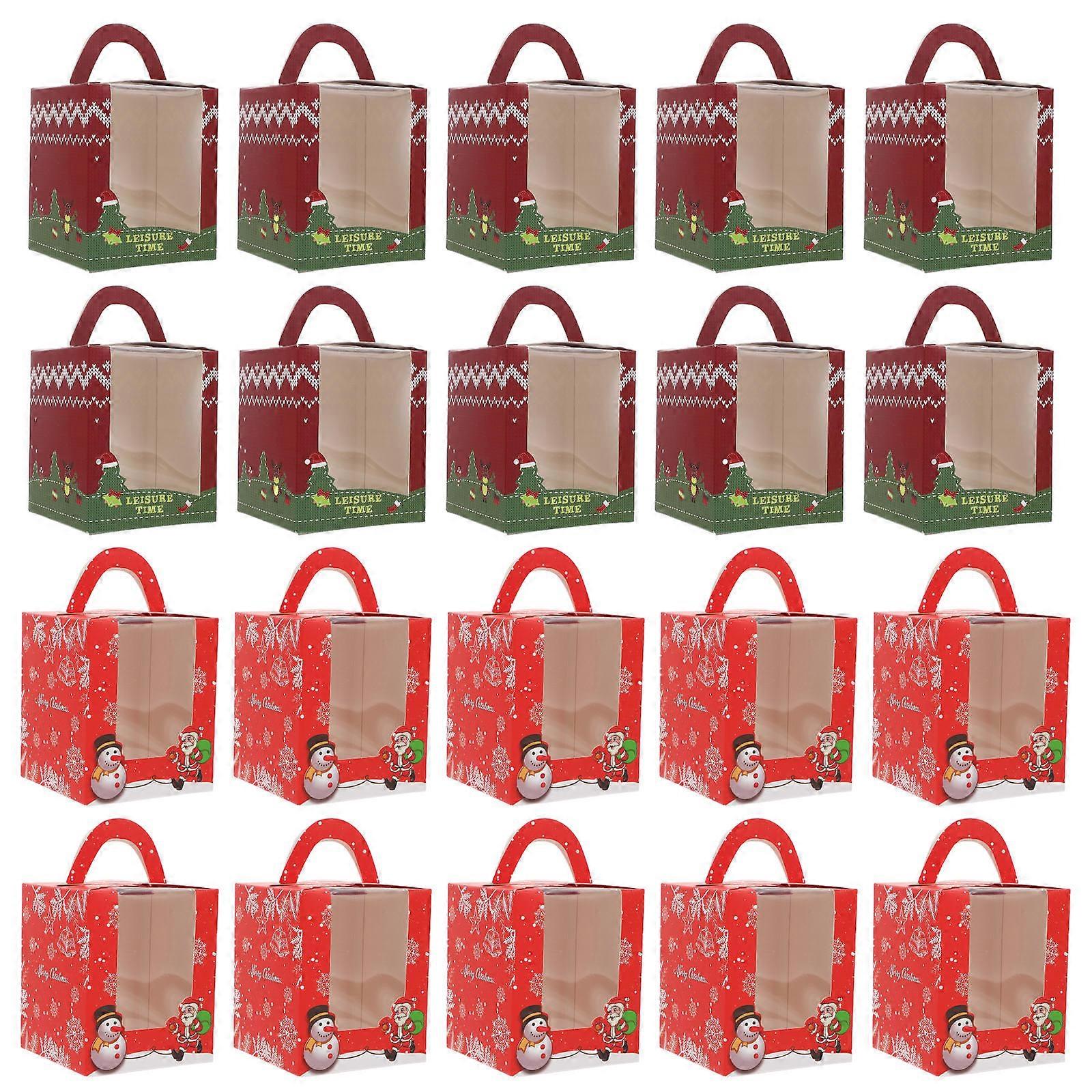 Mini Cupcake Boxes Portable Cake Carrier Assorted Color Storage For Christmas Parties 20Set