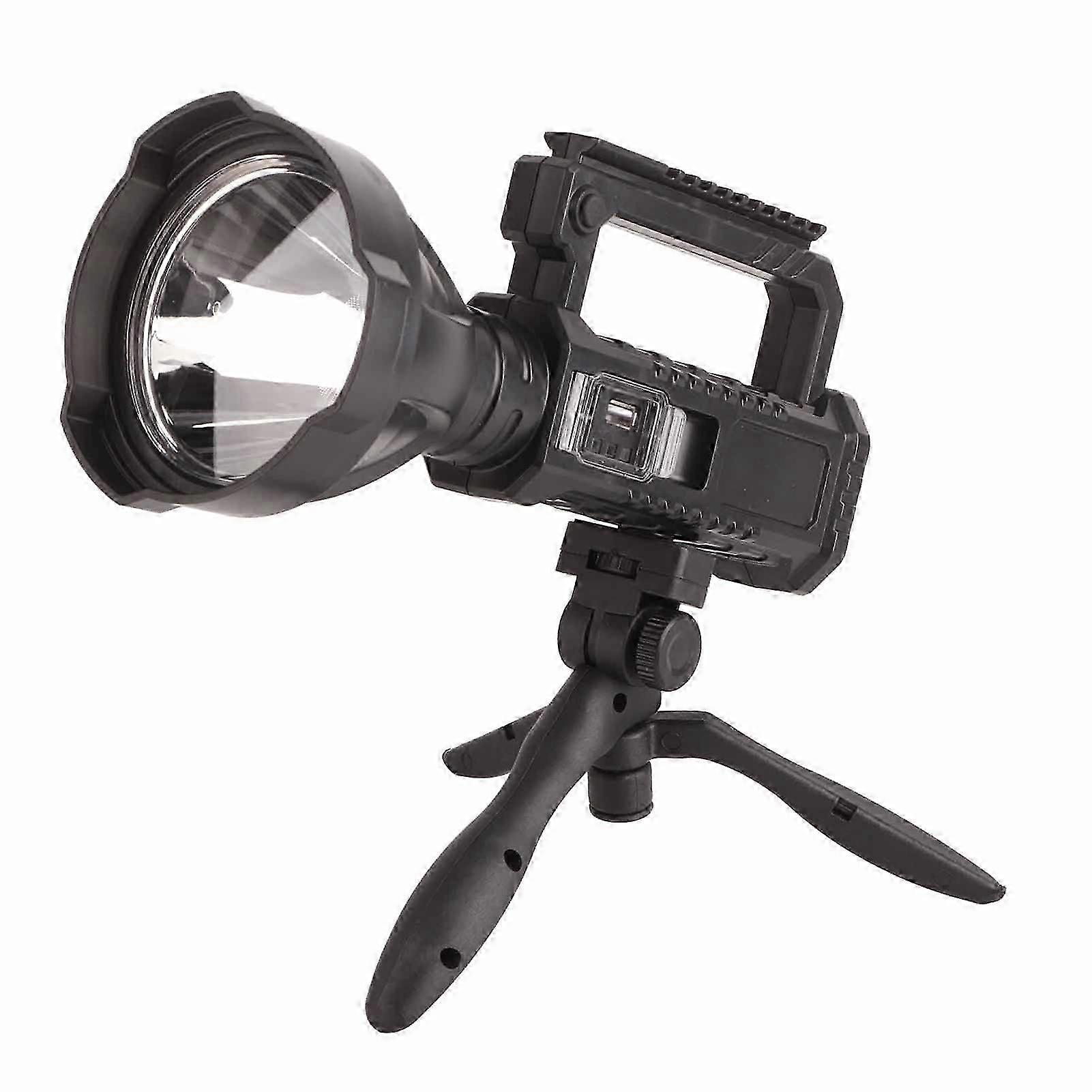 LED Long Range Spotlight USB Charging Outside Patrol Flashlight Small with Tripod