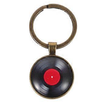 Retro Keychain Vinyl Record Album Handbag Charms For Music Lovers Backpack Pendant Zinc Alloy 6.00X2.70X0.20CM