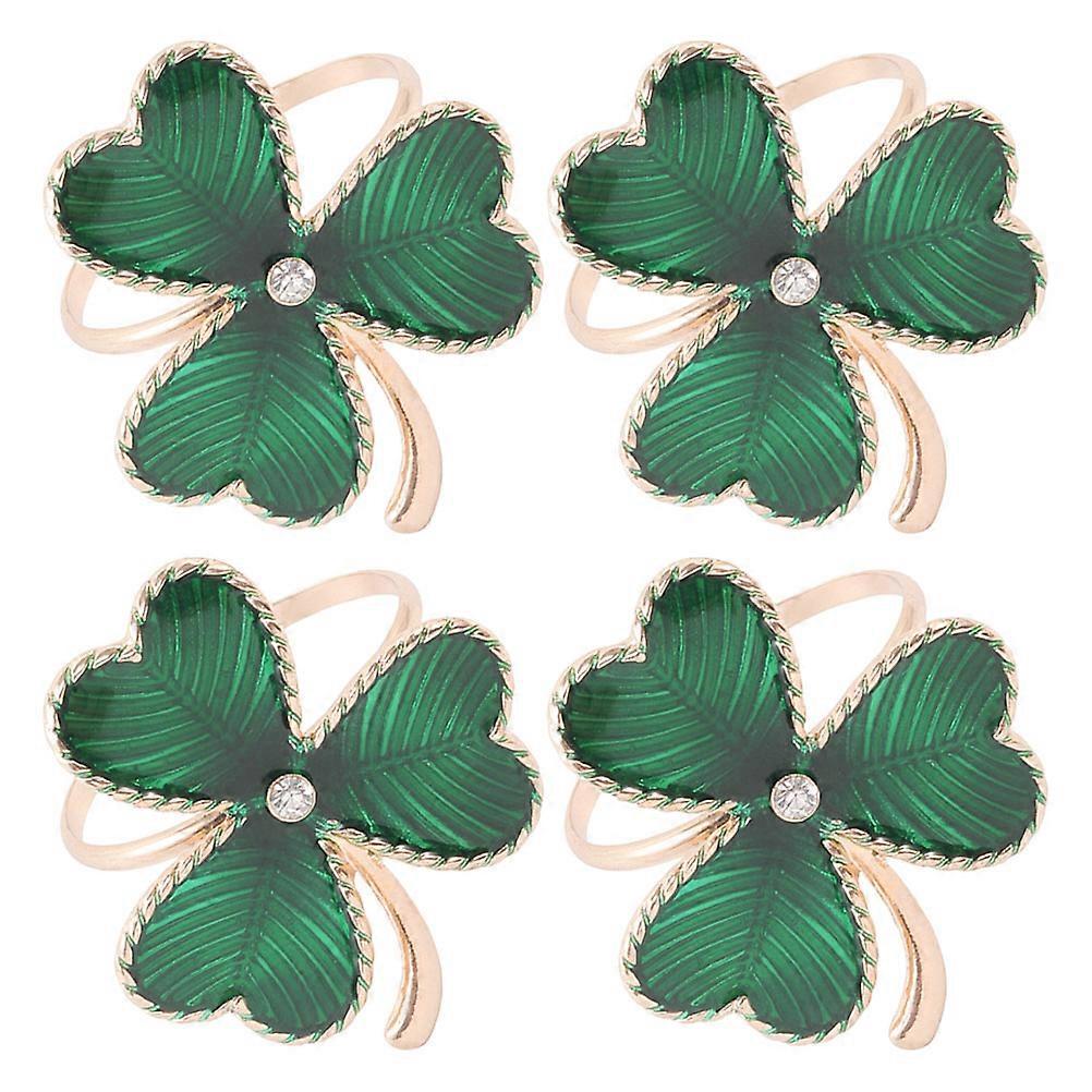 4pcs St. Patrick's Day Napkin Rings, Festive Table Decor, Elegant Serviette Rings for Holiday Celebrations and Dinner Parties