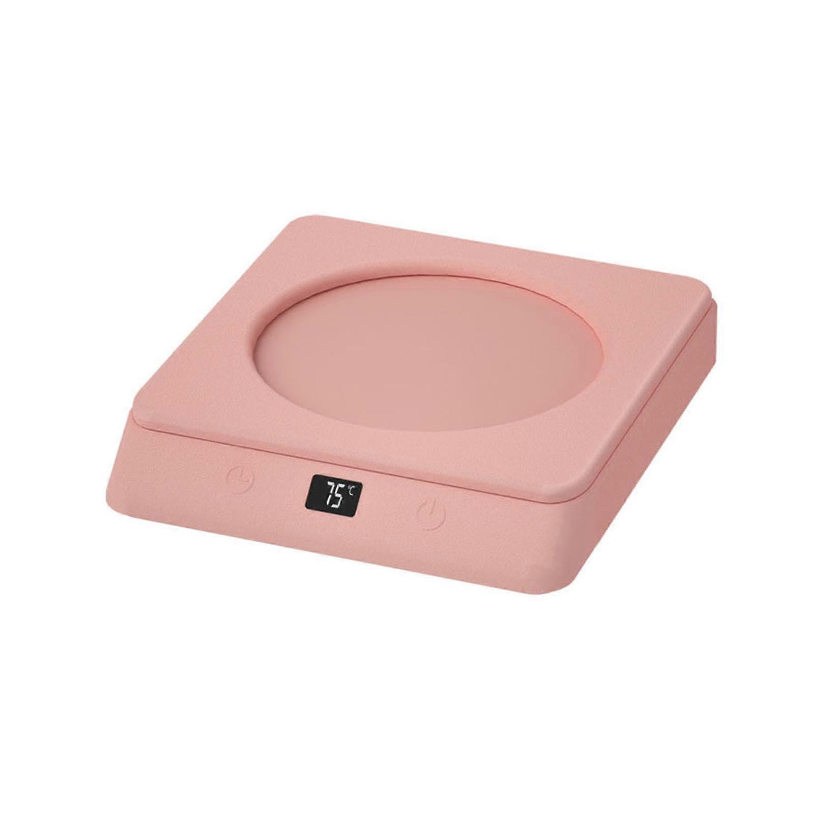 Coffee Mug Warmer, Automatic Shut-Off Electric Cup Warmer with Temperature Control, Pink Tea Glass Coaster, Durable Design