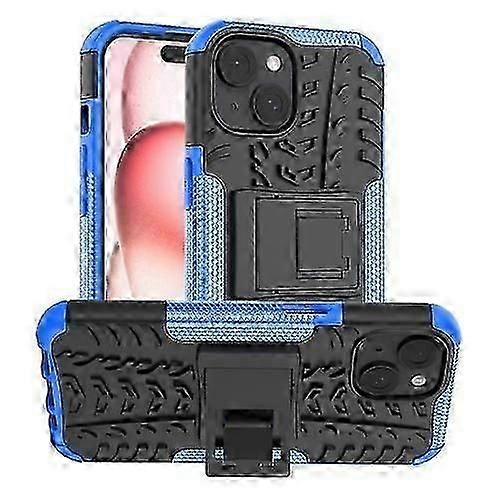 For iPhone 15 Tire Texture TPU + PC Mobile Phone Case with Holder