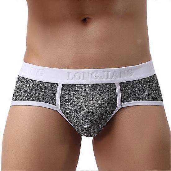 MJJ Longjiang Wide Waistband Men Briefs Ultra Soft Underwear Patchwork U Convex Mid Waist Panties for Inside Wear
