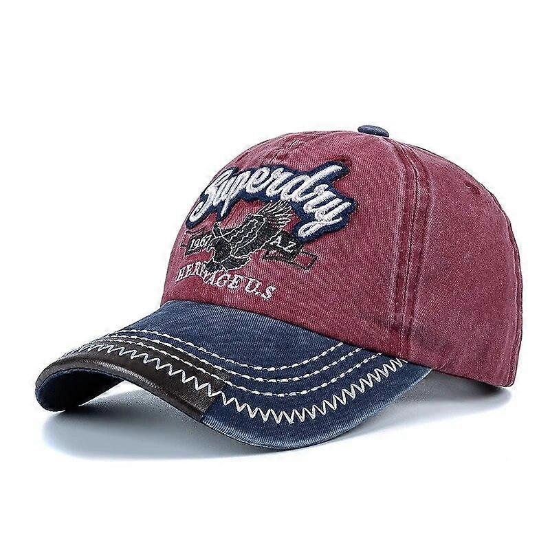 New Unisex Cap Washed Cotton Superday Embroidery Baseball Cap Outdoor Casual Color Matching Hats For Women Men Shading Cap