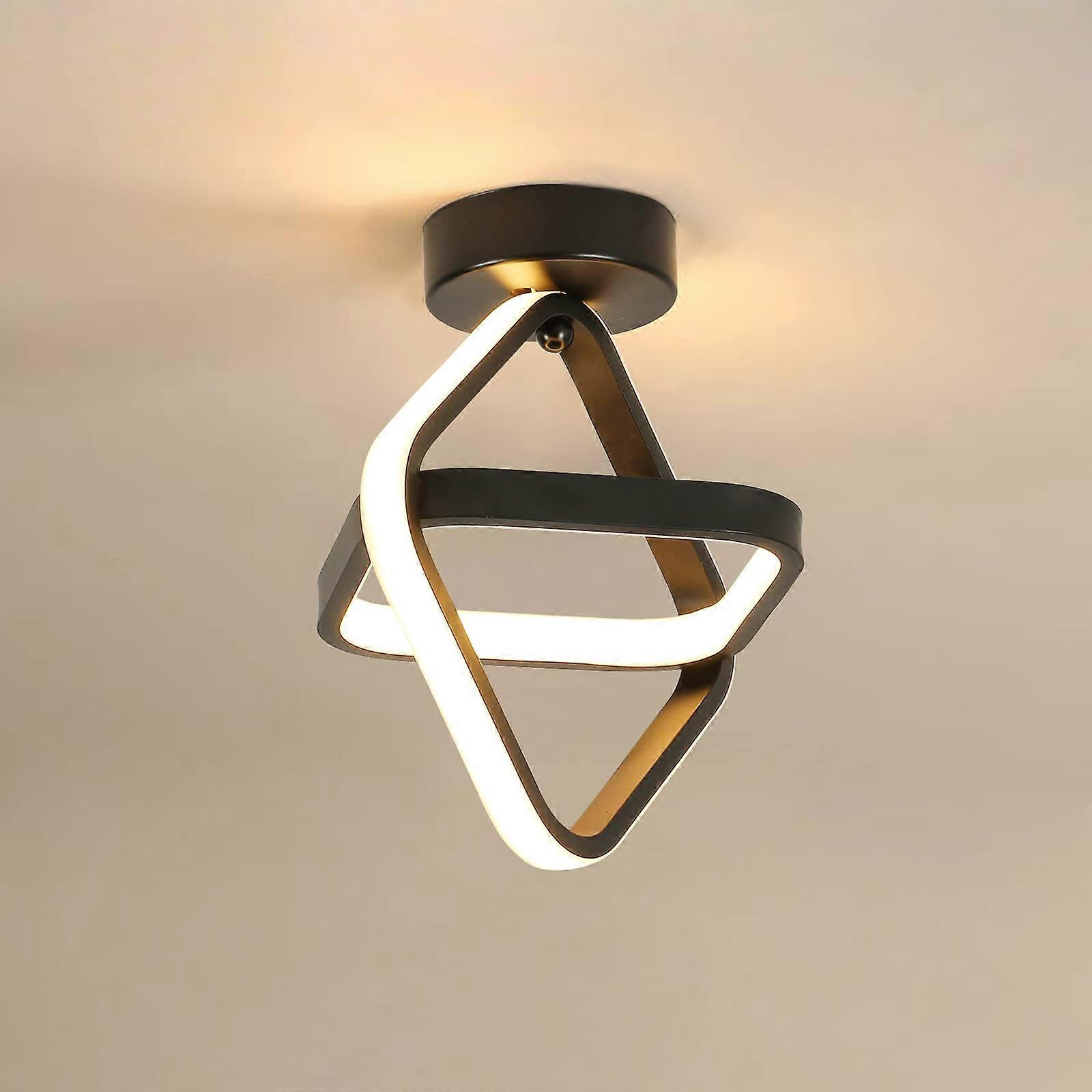 Ceiling Light Hallway LED, 24W 2700LM, Warm White 3000K, 22cm Black Square