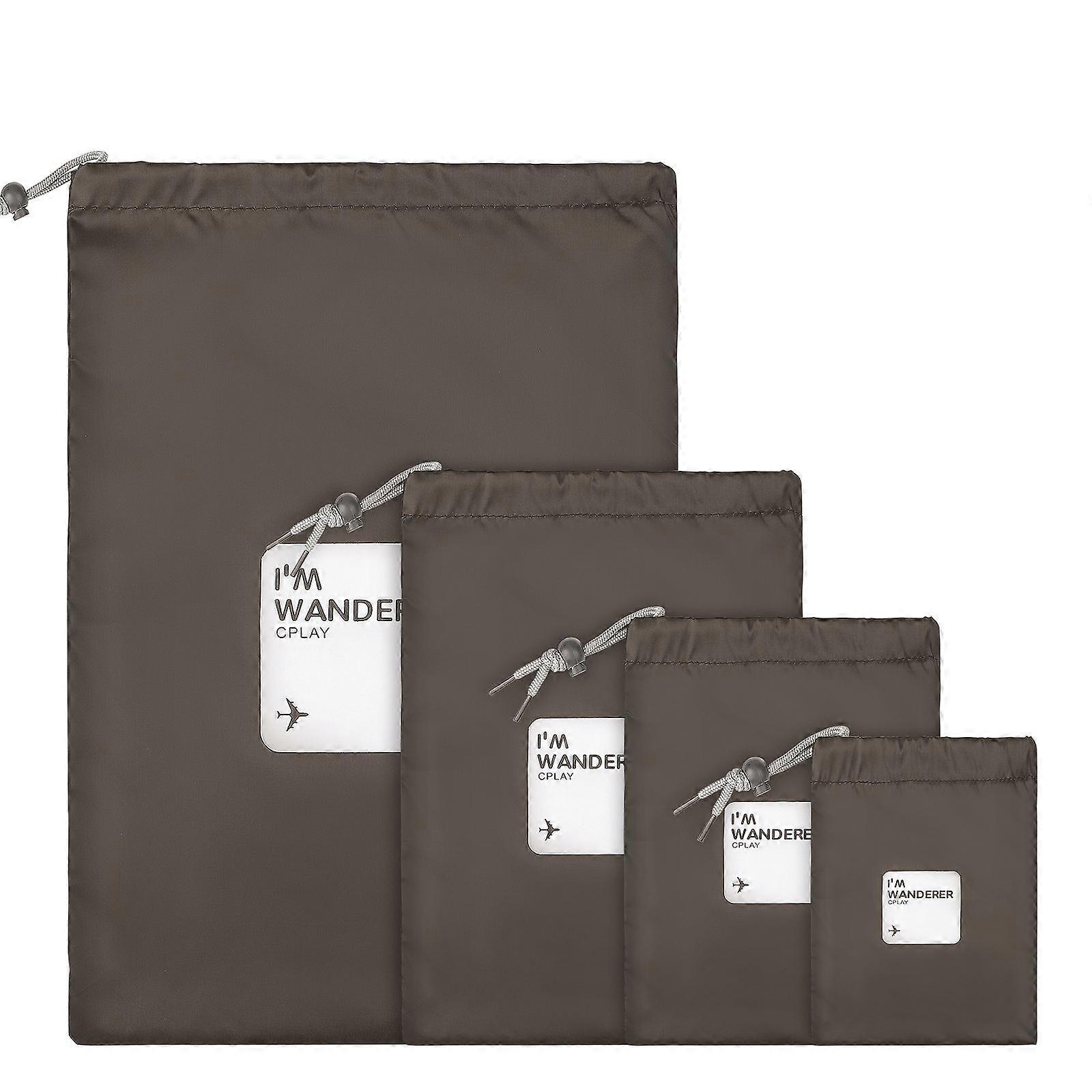Travel Organising Bag Portable Drawstring Storage Pouches Camping Use 4Pcs XL Size
