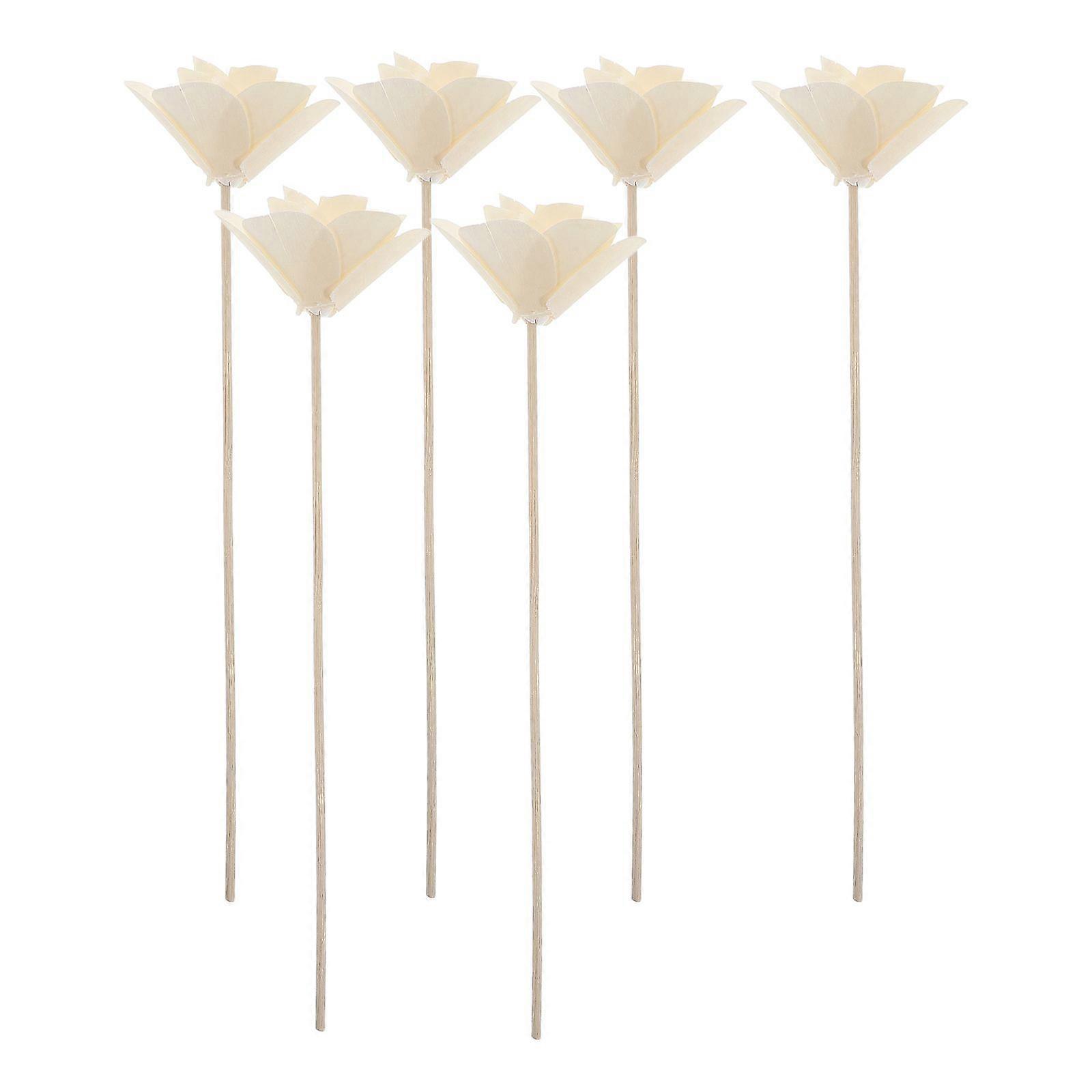 6pcs Flower Diffuser Sticks Wood Essential Oil Aroma Diffuser Stick Aromatherapy Fragrance Diffuser Stick Replacement Refill Rattan Sticks for Home Of