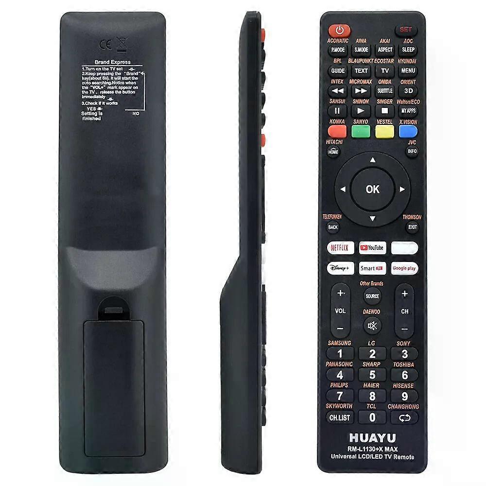 New HUAYU RM-L1130+X MAX Universal For Pansonic SAMSUNG HYUNDAI TCL TV Remote