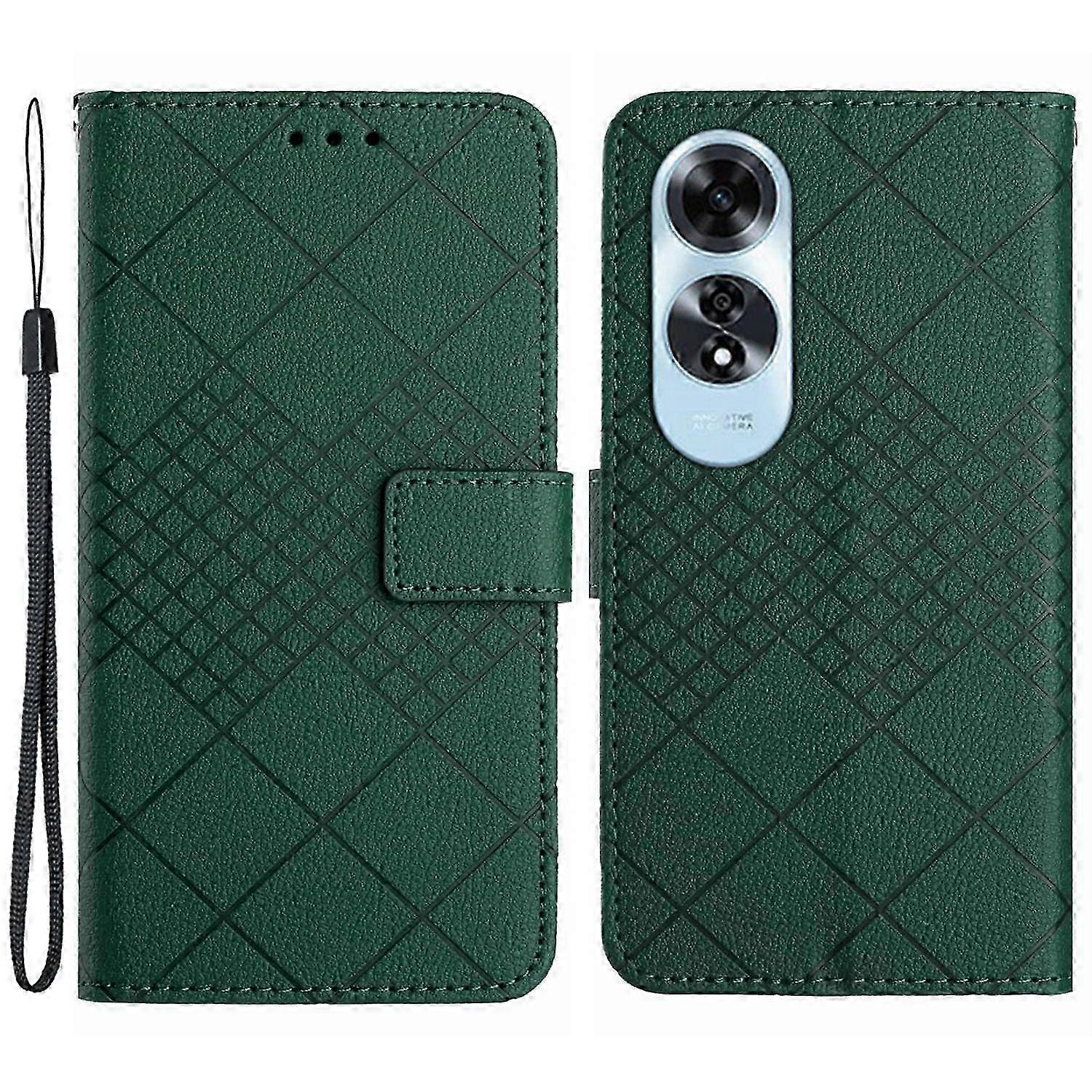 Case for A60 4G - PU Leather Rhombus Pattern with Stand Function Phone Cover