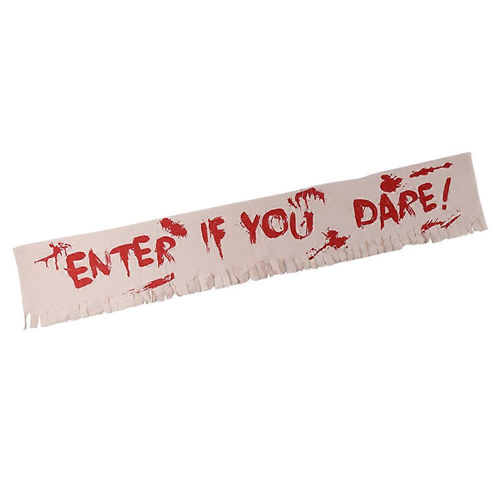 Decorations Halloween Enter If You Dare Hanging Sign Rectangle Shape Cloth Material 1Pcs