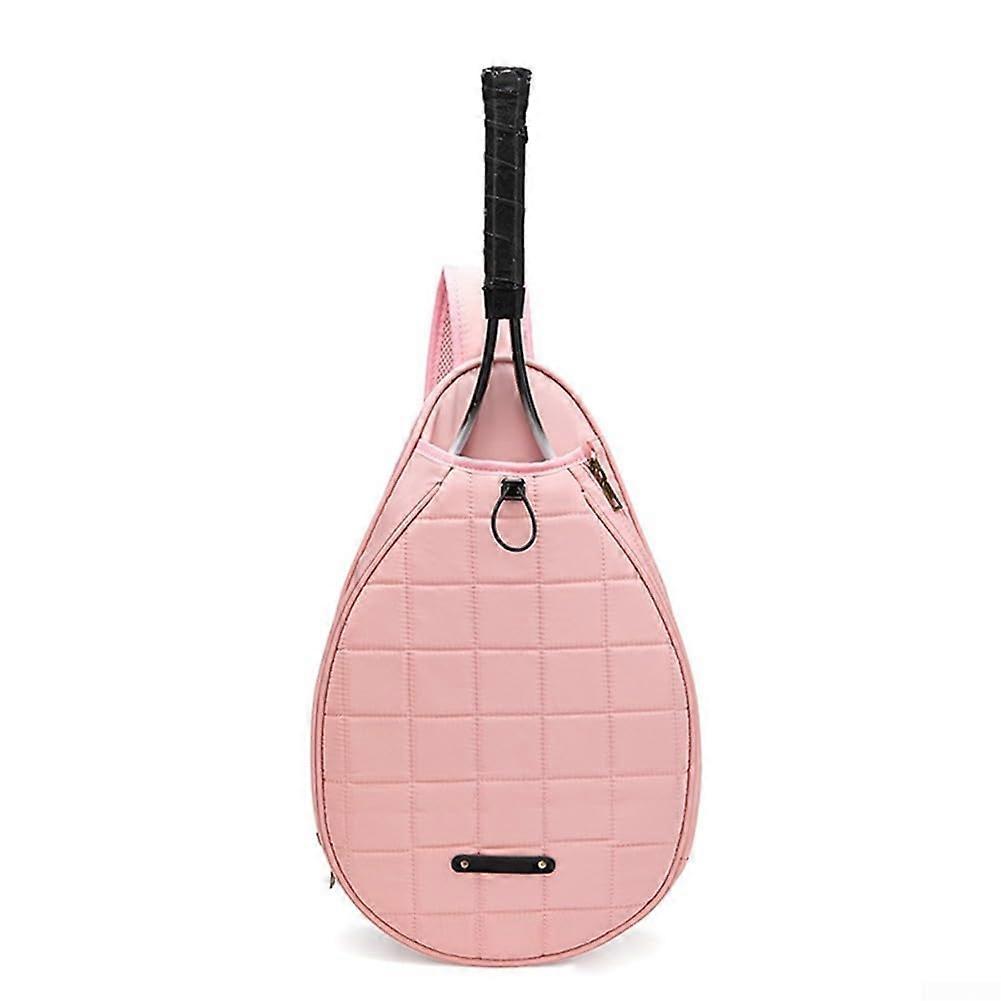 Tennis Racket Crossbody Bag Professional Design Protect Racket Comfortable and Polyester Fabric Multipurpose Tennis Badminton Pickleball Racket Rose