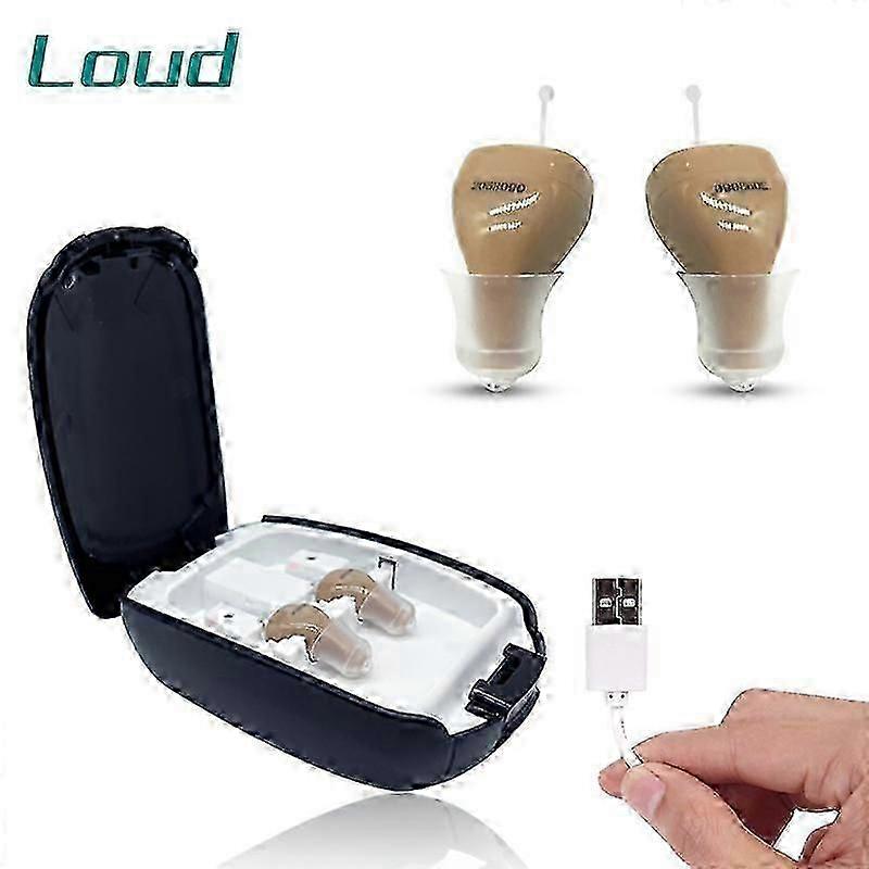 Rechargeable Hearing Sound Amplifier for Seniors Invisible in Ear Canal Digital Noise Reduction Wireless Hearing Aids Mini ITC