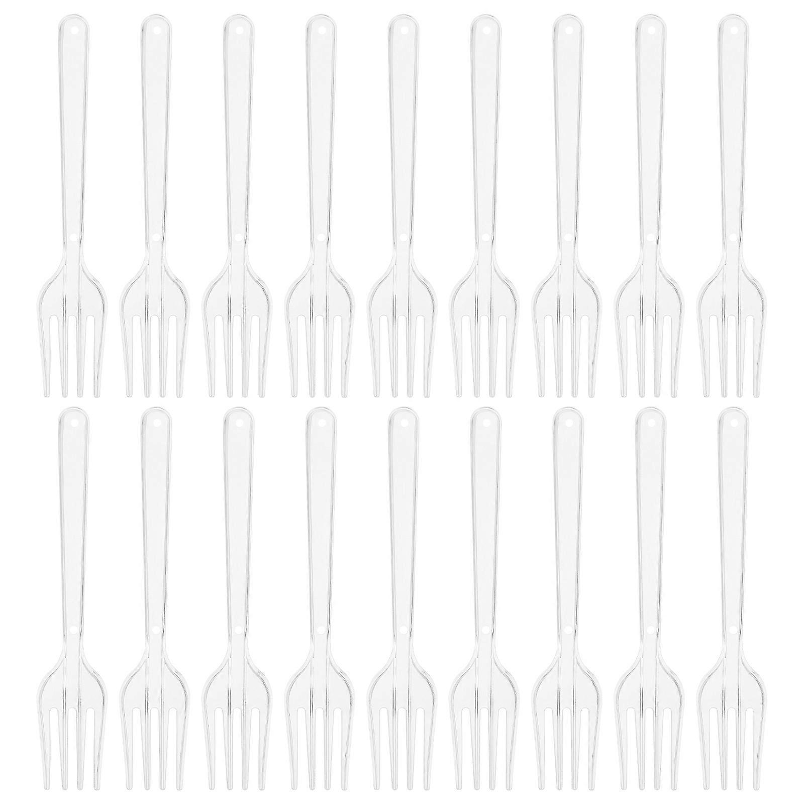 Plastic Appetizer Forks Convenient Eating Forks Portable Kitchen 100Pcs