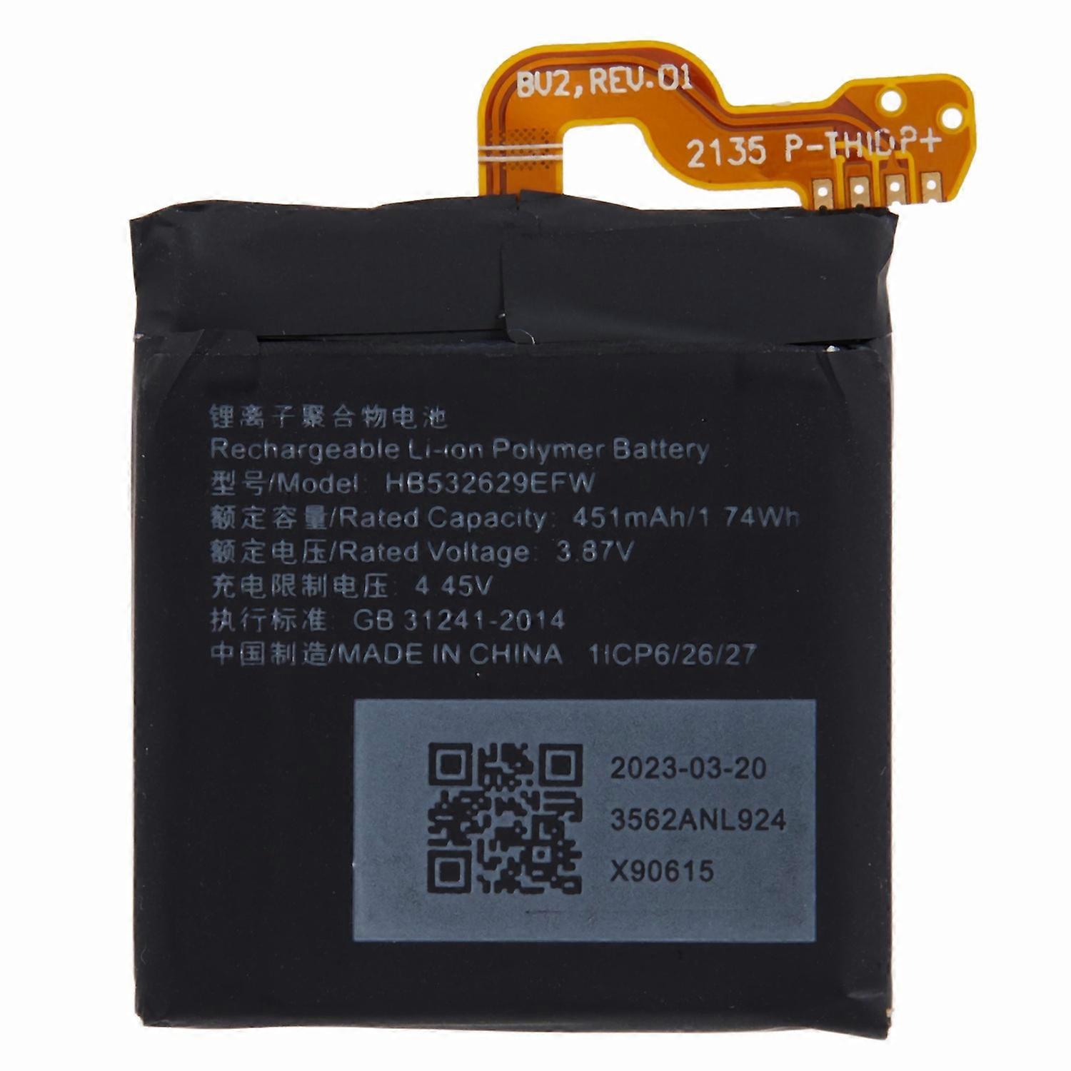 For Huawei Watch D GT Runner 3.87V 451mAh Rechargeable Li-Polymer Battery Assembly Part (Encode: HB5