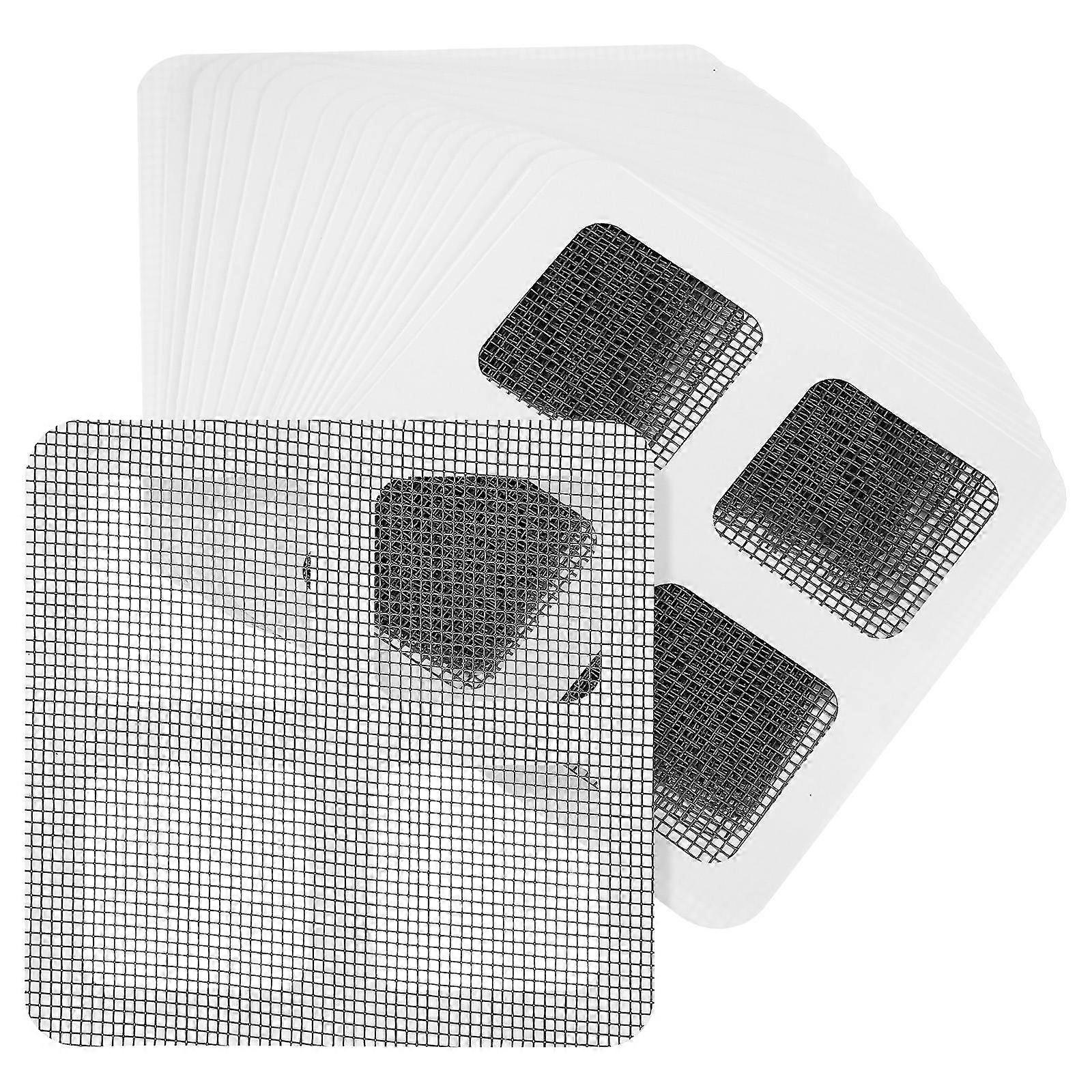 40pcs Adhesive Drain Covers, Hair Catcher Mesh for Shower Sink Floor Drains, Easy Peel Off Replacement to Prevent Clogs and Maintain Water Flow