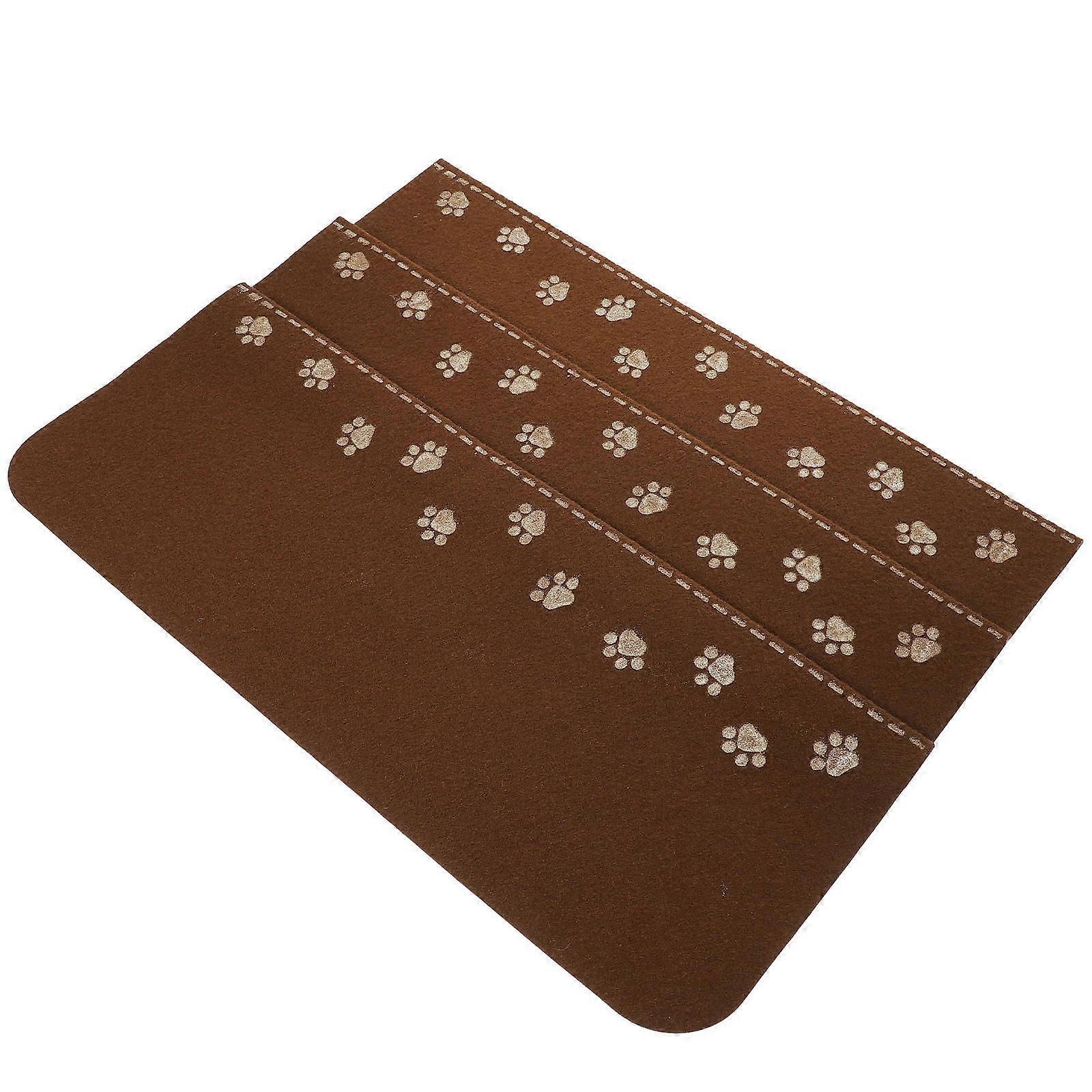 Steps Rugs For Stairs Polyester Felt Bear Claw Pattern Non-slip 3Pcs