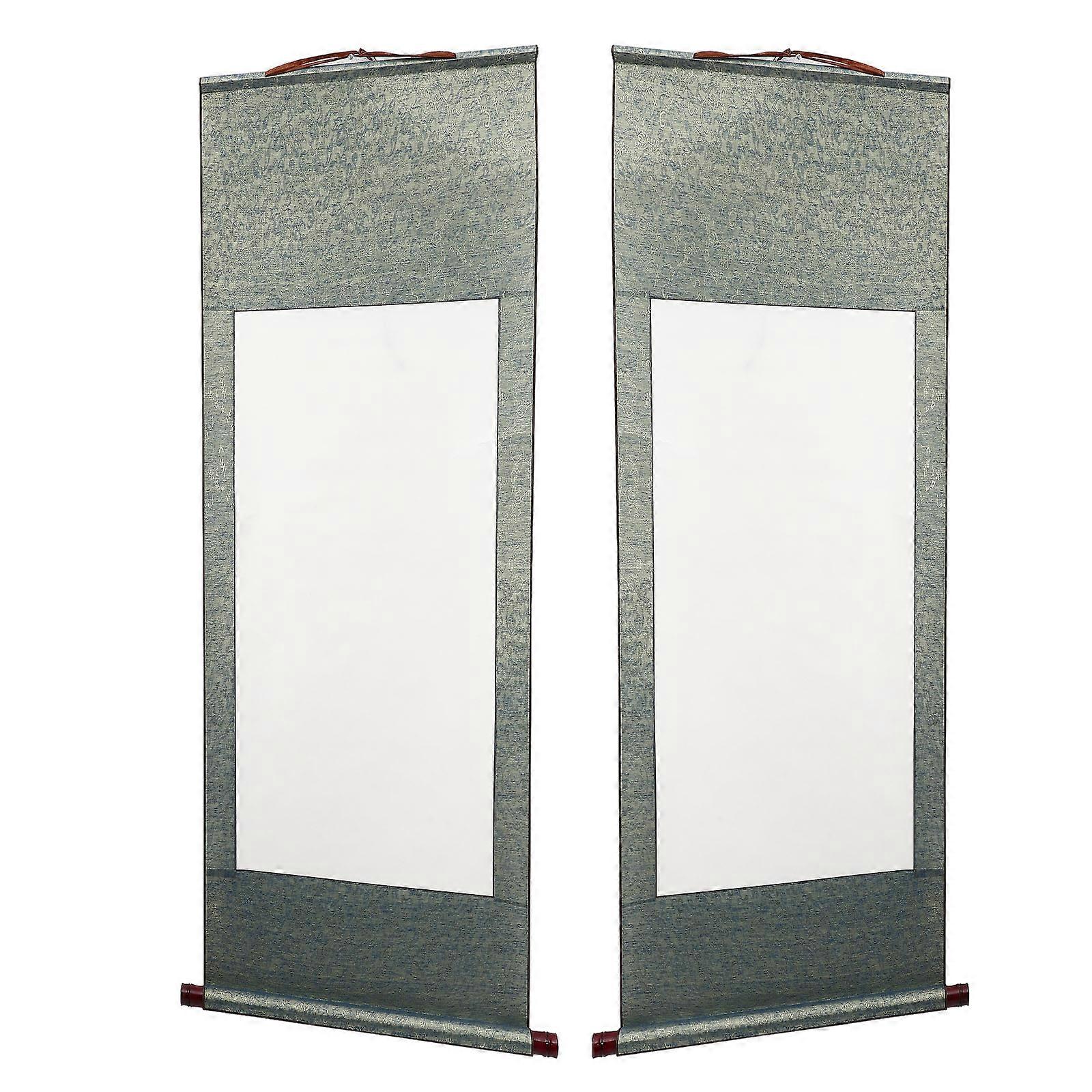 Chinese Painting Paper Blank Scroll Accessory For Office Decoration Multi Color 115X50cm Size 2Pcs