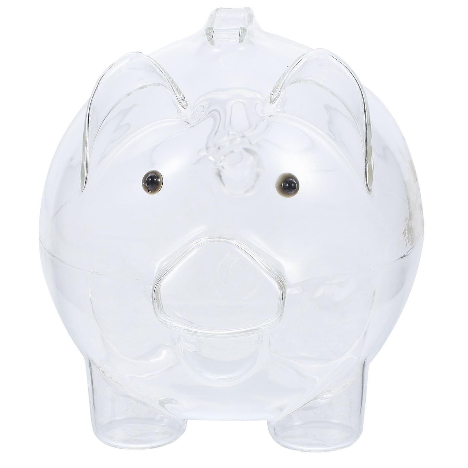 Transparent Glass Piggy Bank Birthdays Special Occasions Desktop Decoration 1Set