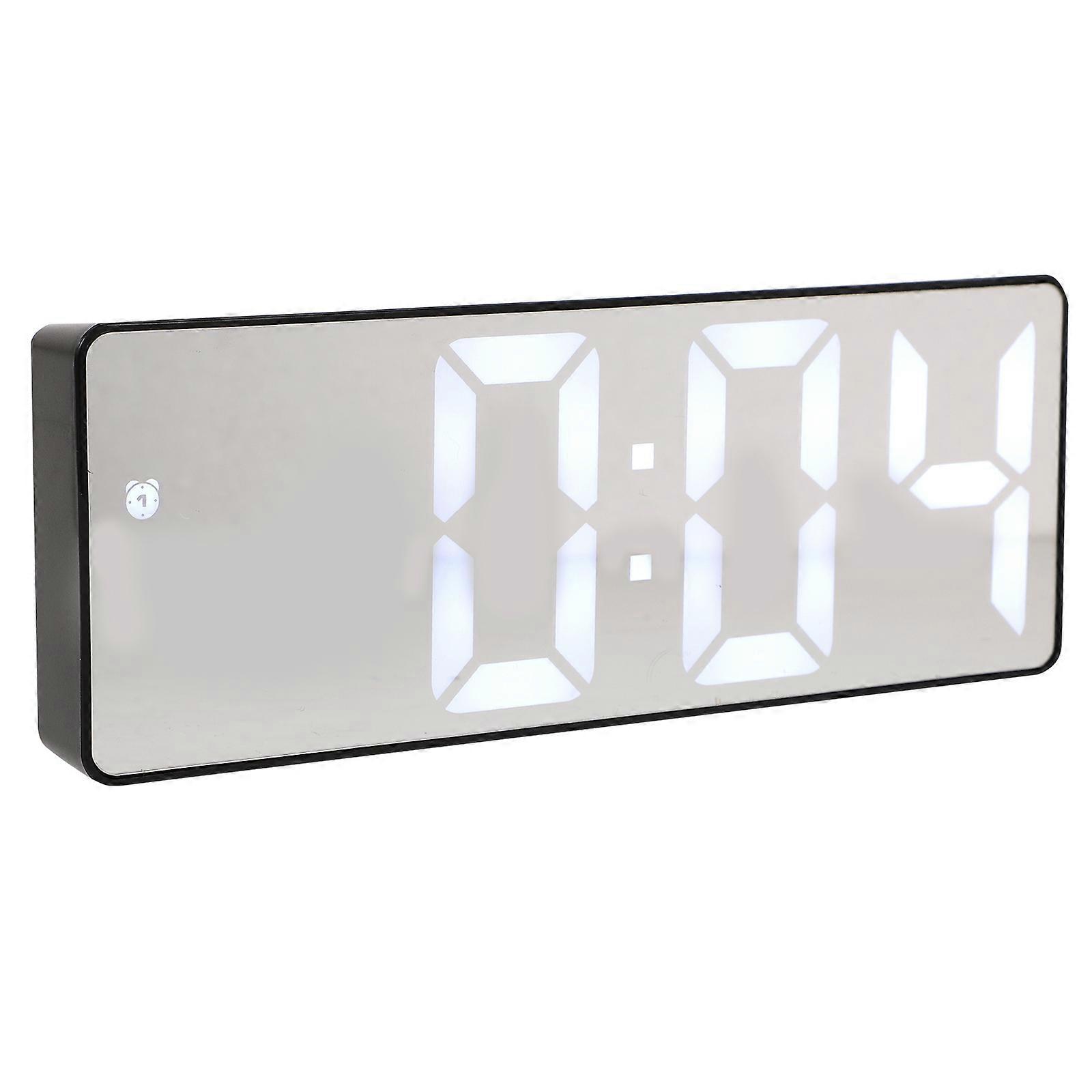 Digital Alarm Clock for Bedroom with Temperature Display Silver USB Clock