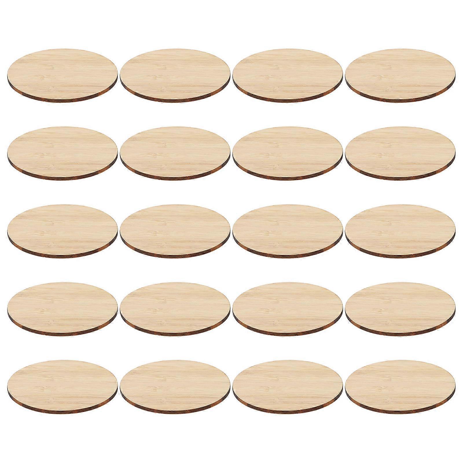 Unfinished Round DIY Painting Piece for Kids Playing with Premium Synthetic Material Safe Light Brown 20 Pieces