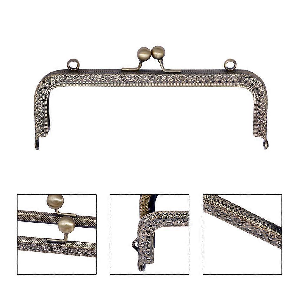 DIY Handmade Bag Frame Square Metal Purse Clasp For Wallet And Handbag Crafting In Dark Brown 18cm Size 1Set
