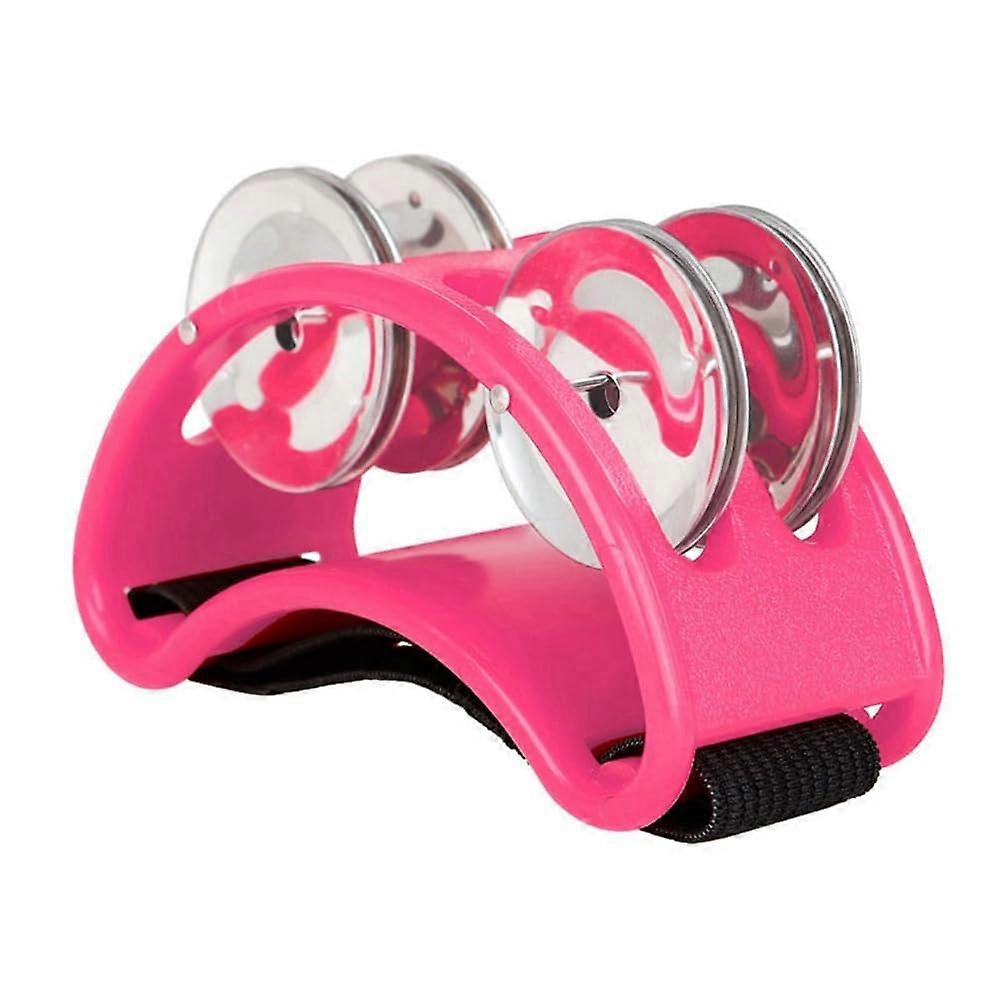 Powerful sound, foot tambourine, adjustable foot tambourine with musical instrument for performances and singing, pink. Ref: 8955