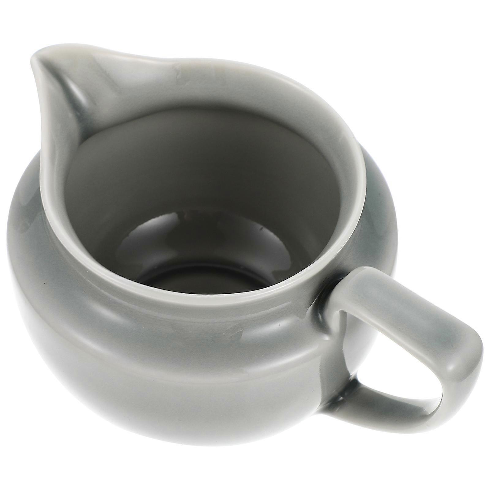 Café Lait Crémier Pichet Boisson En Céramique Pichet Utilisateurs Domestiques Café Préparation Gris .9×3.3×2.6in Sauce de service 1Pcs