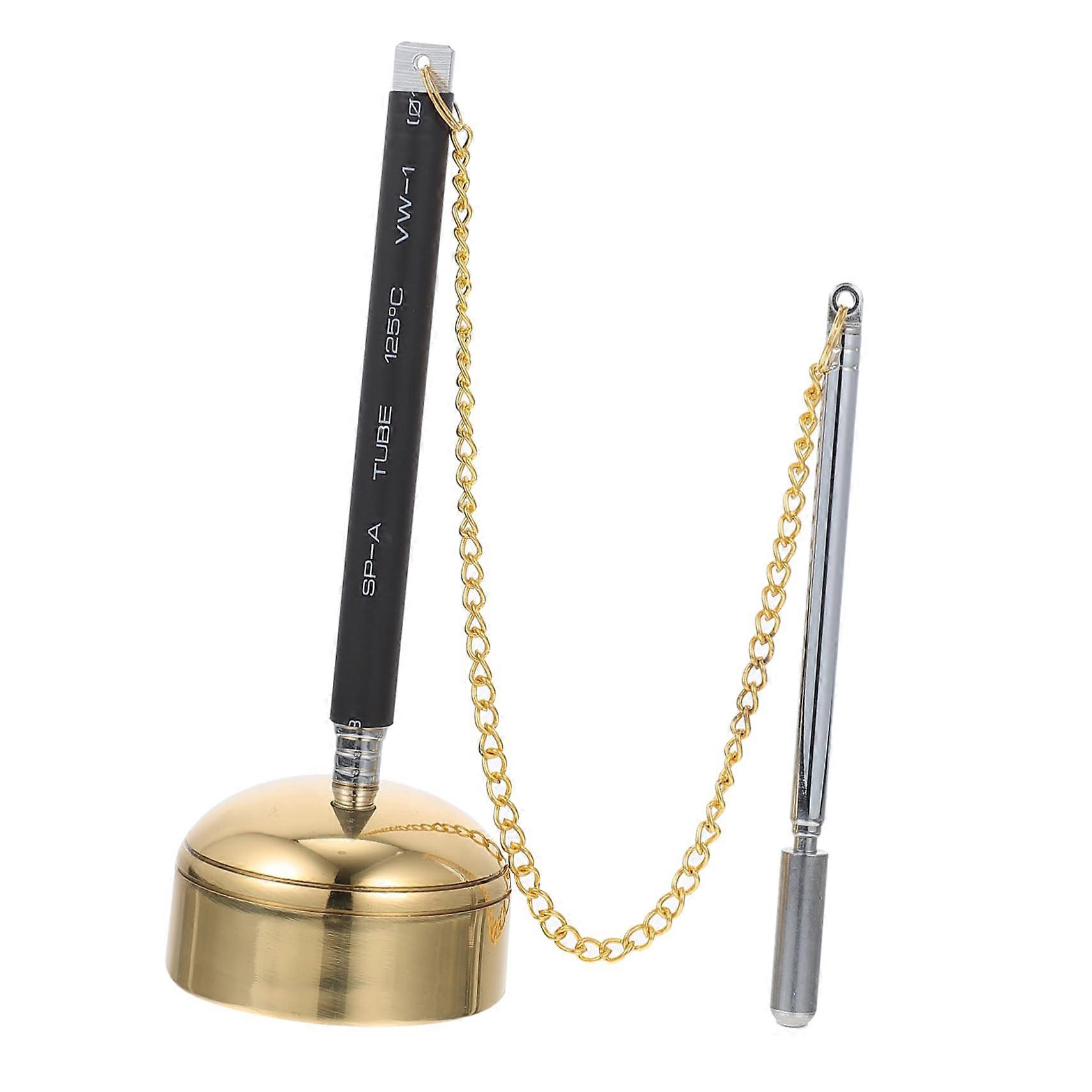 Telescopic Bell Chime Tingsha Healing Instrument 15x5.2cm Brass Silver Dharma Bell for Meditation and Buddhism