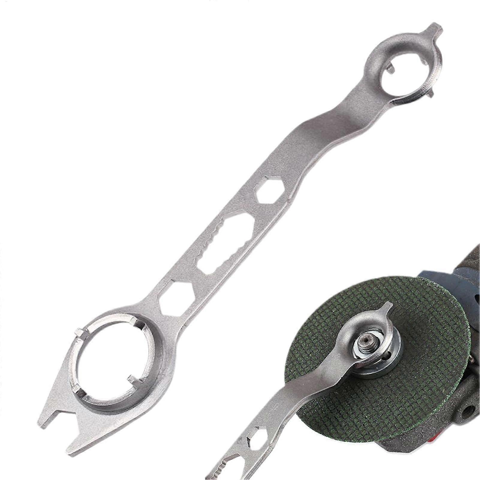 Angle Wrench Grinder Wrench, 4 Double-Sided Removal Keys, High Hardness Tensioner For Professional Maintenance Tools