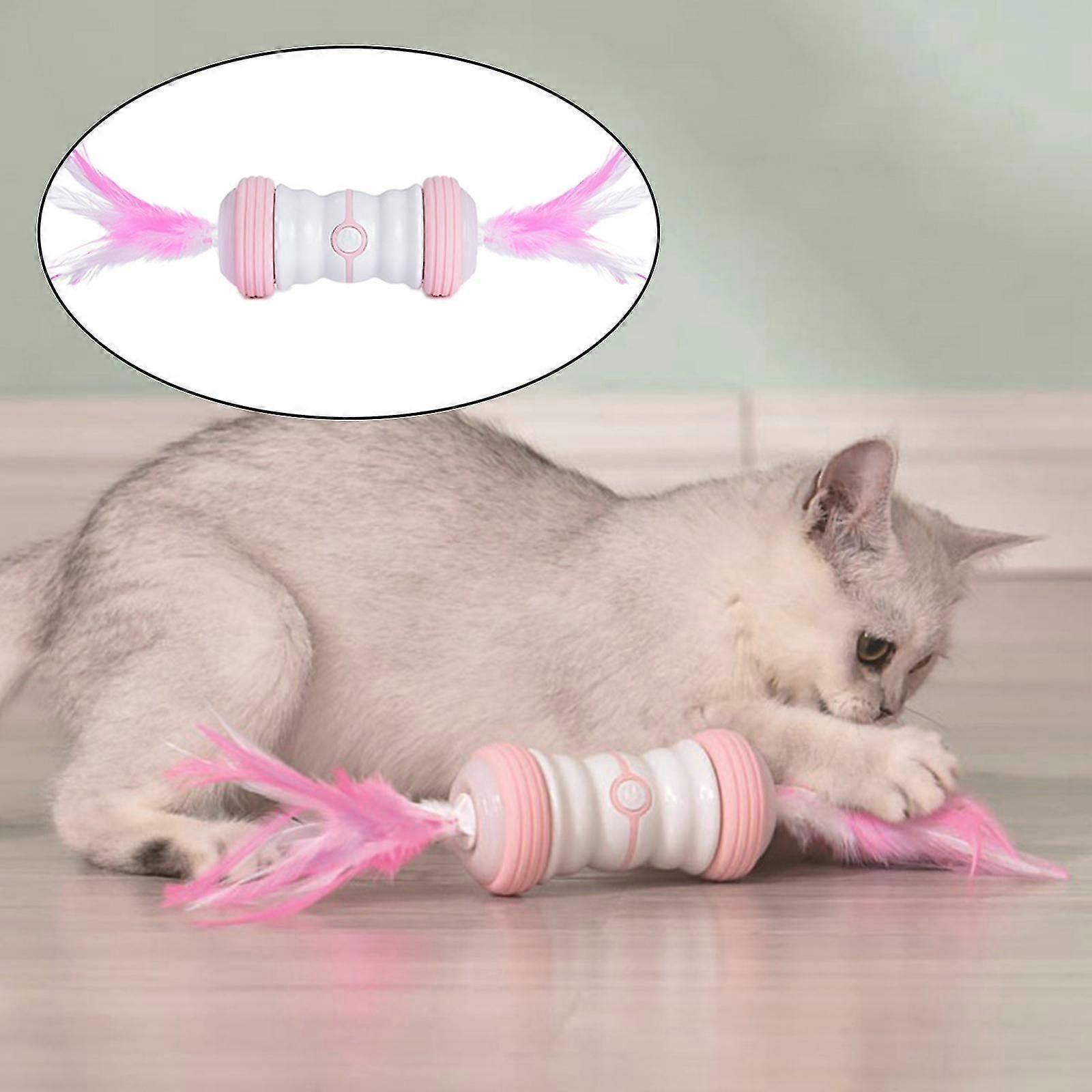 Creative Cat Toy Self Rotating Tumbler Irregular Movement Electronic Toy Pink