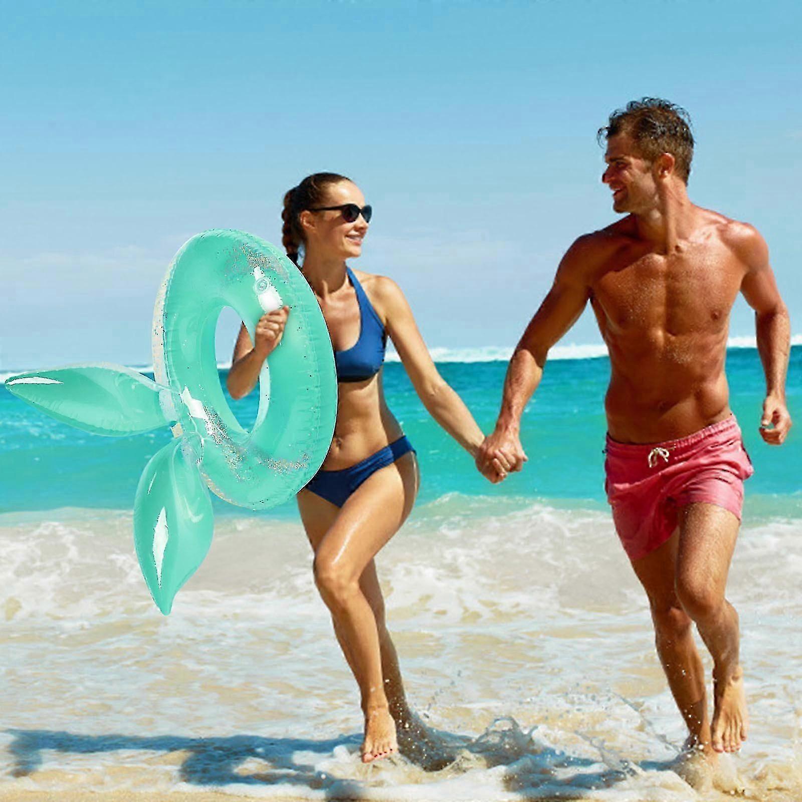 Inflatable Thickened Inflatable Swimming Ring With Sequins For Summer Day Fun Water Toy Pool Toys