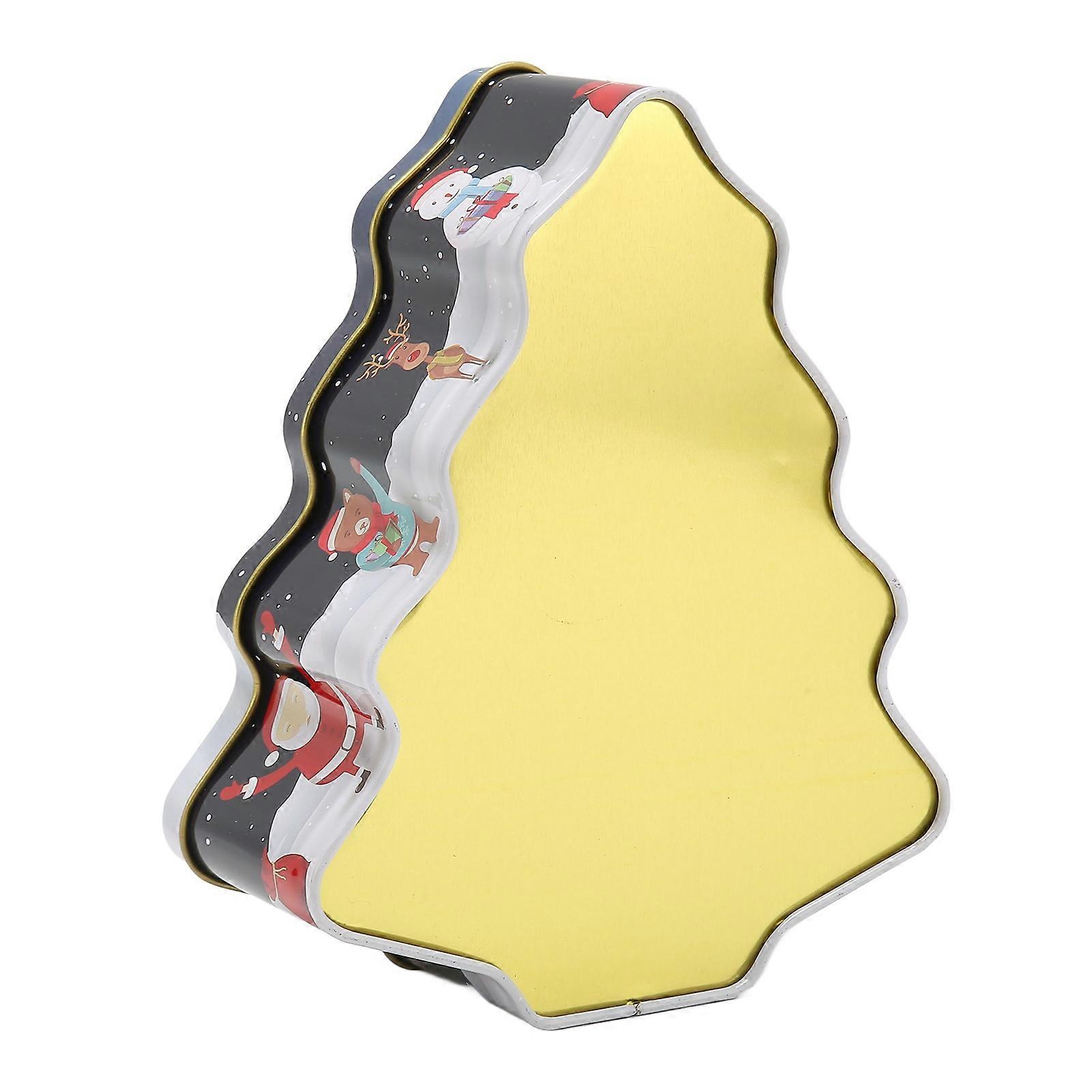 Christmas Candy Tin Christmas Tree Shaped Tinplate Empty Tin Biscuits Candy Storage Container Box