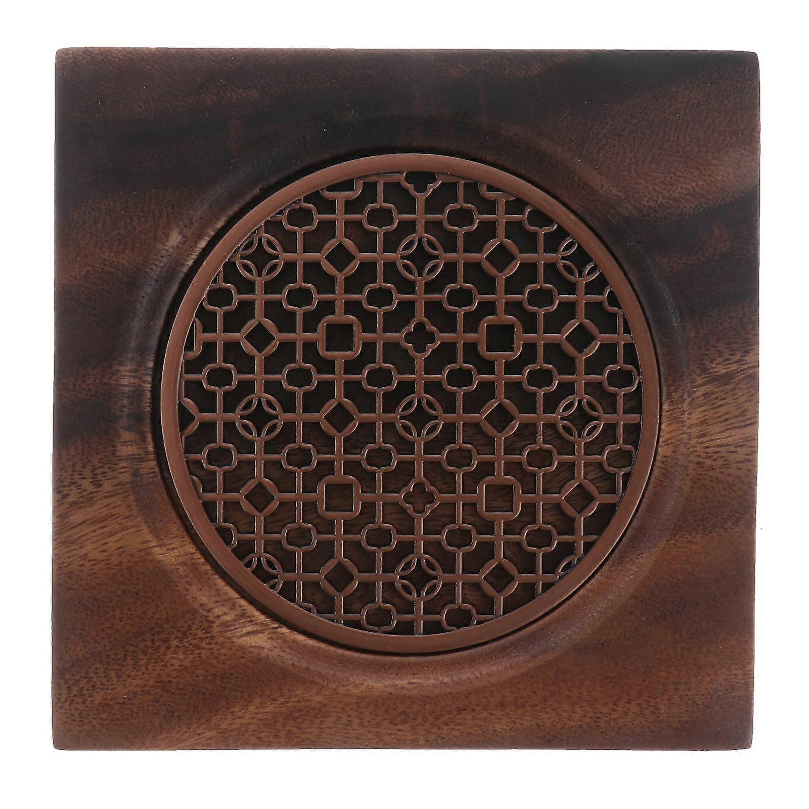 Retro Copper Tea Serving Tray for Home Use Khaki Heat Resistant Coaster 1pc Practical Teapot Holder