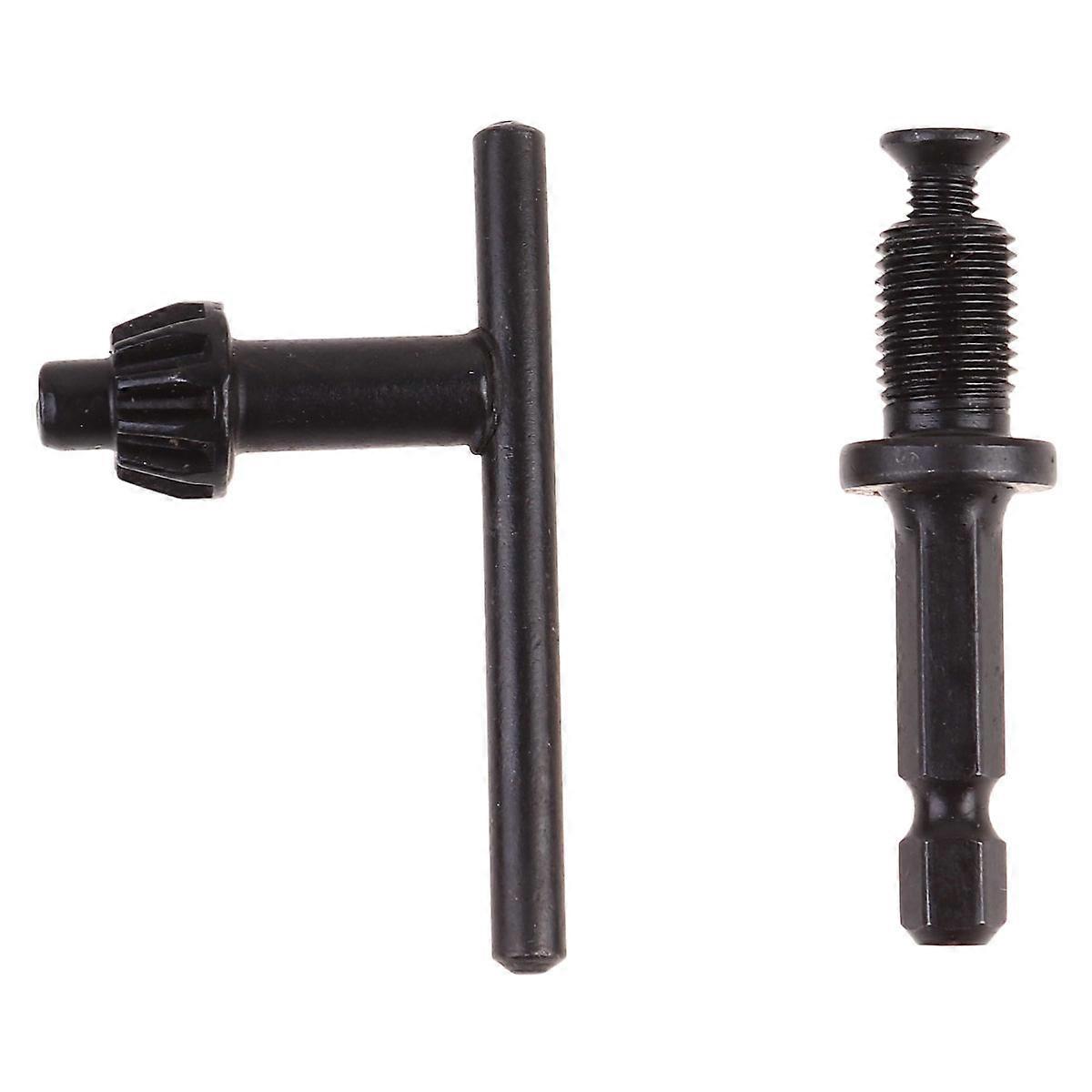 10mm Drill Chuck with 1/4 Inch Hex Drive Convert Impact Driver Hammer and Wrench to Drill (Black)