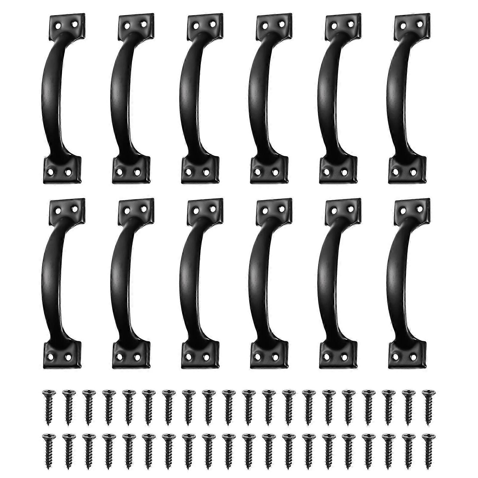 المنزل باب سحب المقابض الحديد مجلس الوزراء الأجهزة سحب استبدال شكل القوس أسود 10 قطع