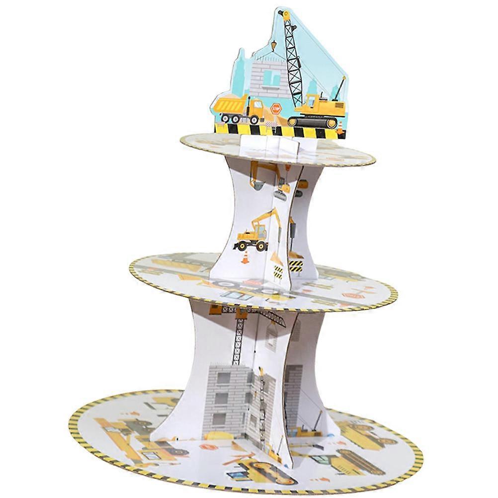 Multi Color Paper Cake Stand for Baking Three Layers Disposable Cupcake Display Holder 7.8 Inches