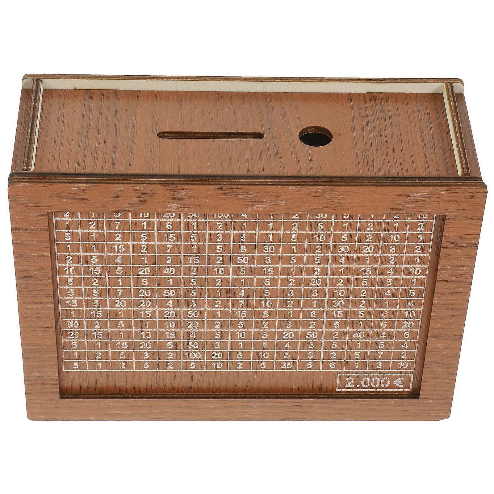 Coin Treasure Box Wooden Money Box Home Use 22x15x7cm Storage 1Set