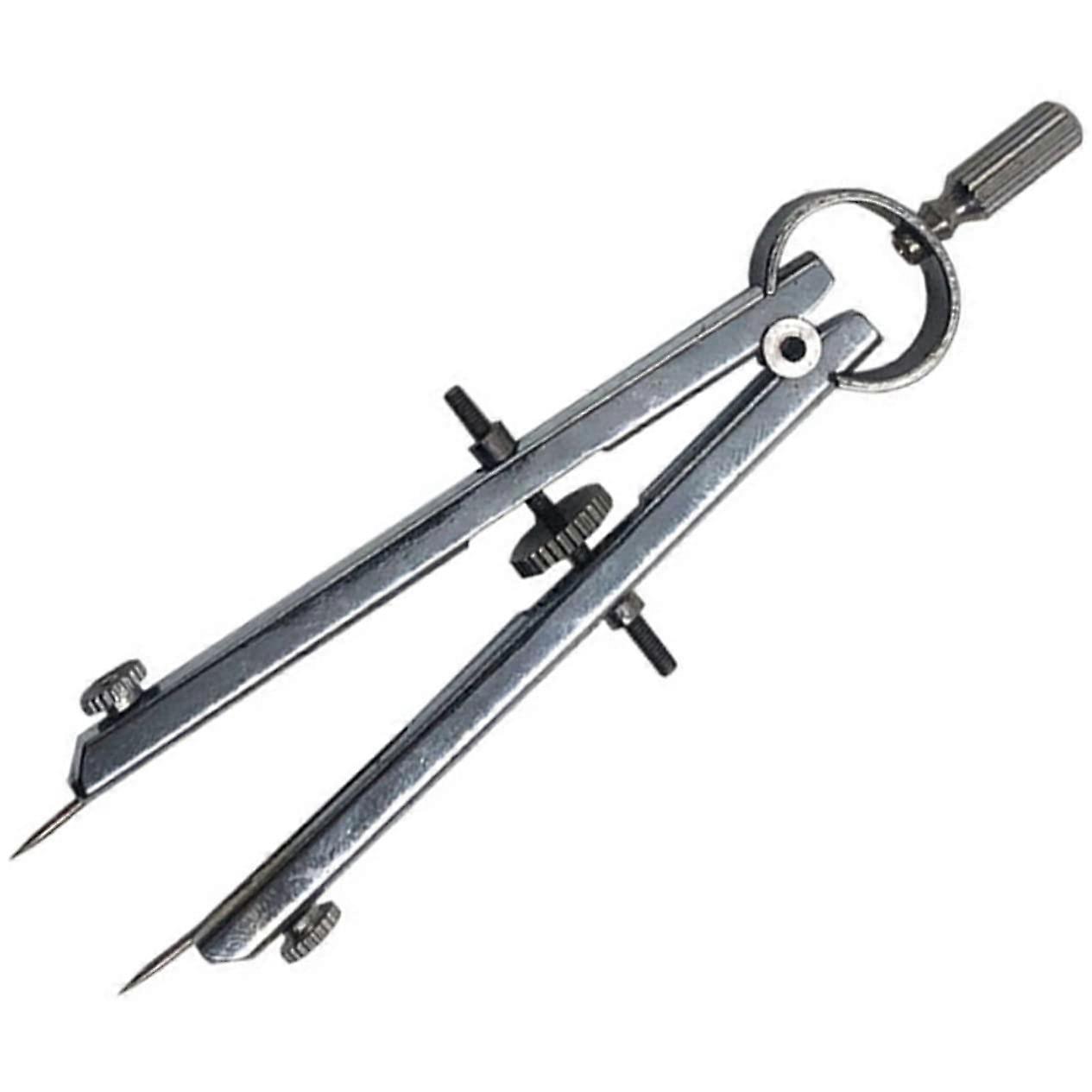 Compass for Drawing, Professional Geometry Compass in Silver Stainless Steel for Students, Includes Protractor and Circle Compass